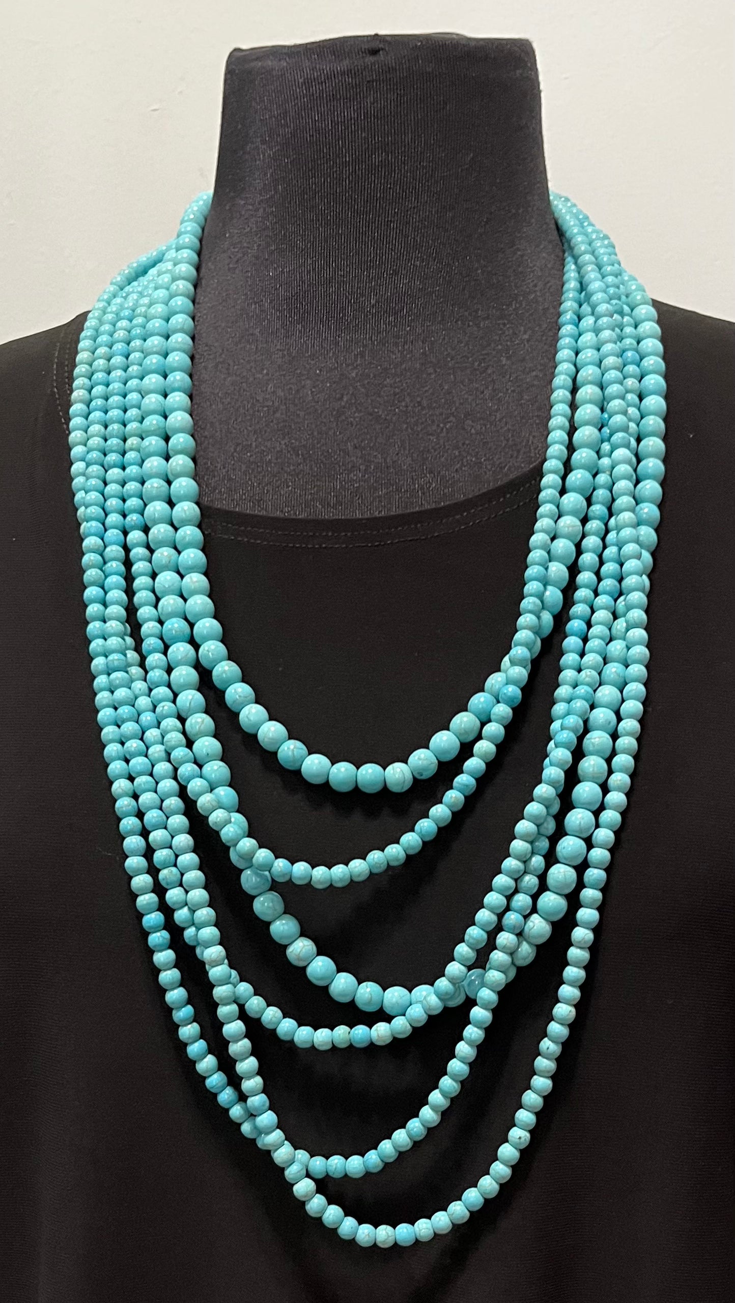 Turquoise  Six Strand 32" Necklace