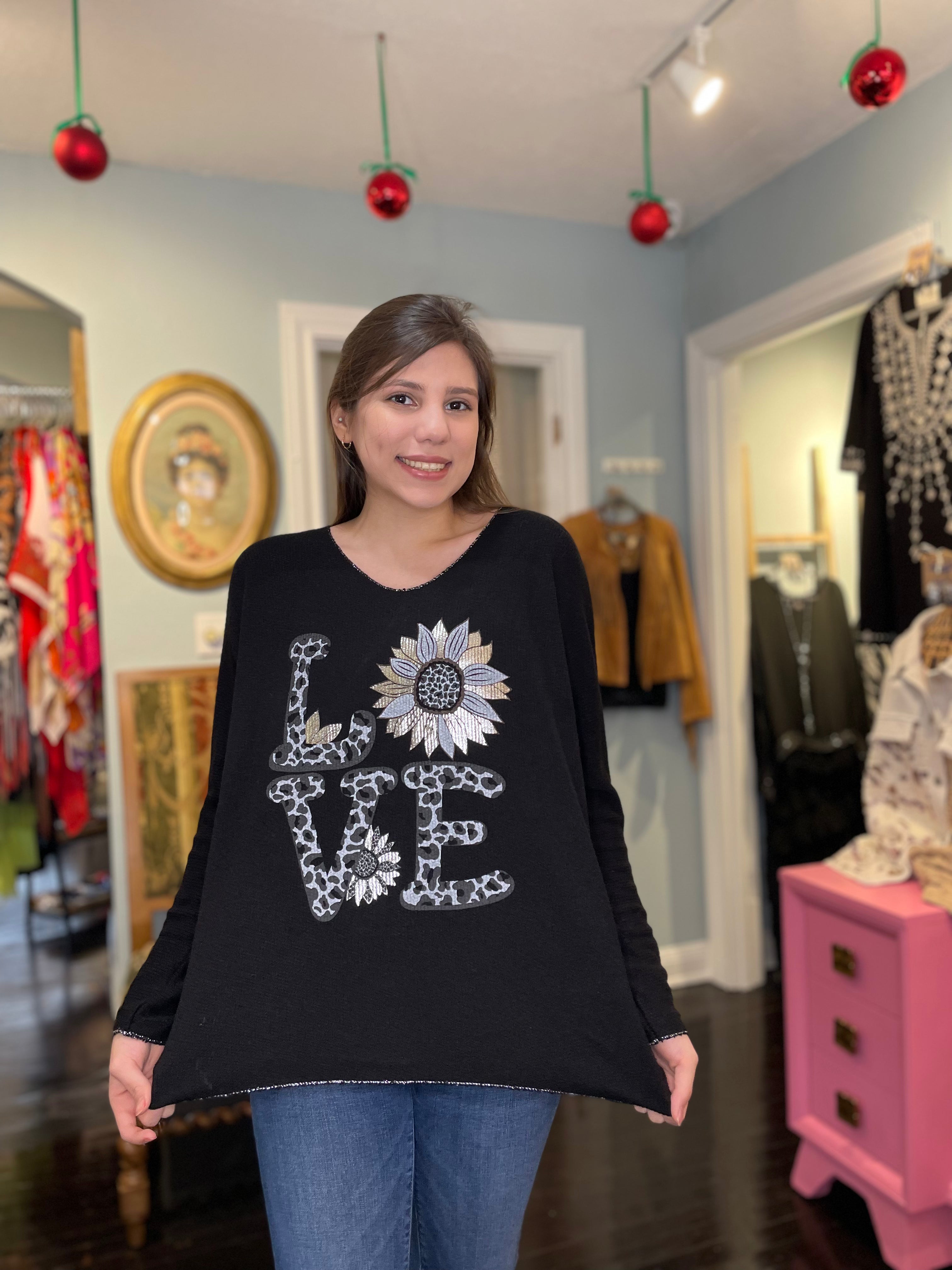 Black LOVE Italian Sweater