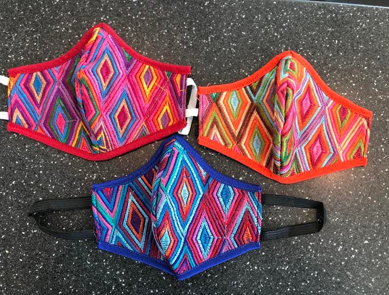 Embroidered Geometric Masks from Guatemala