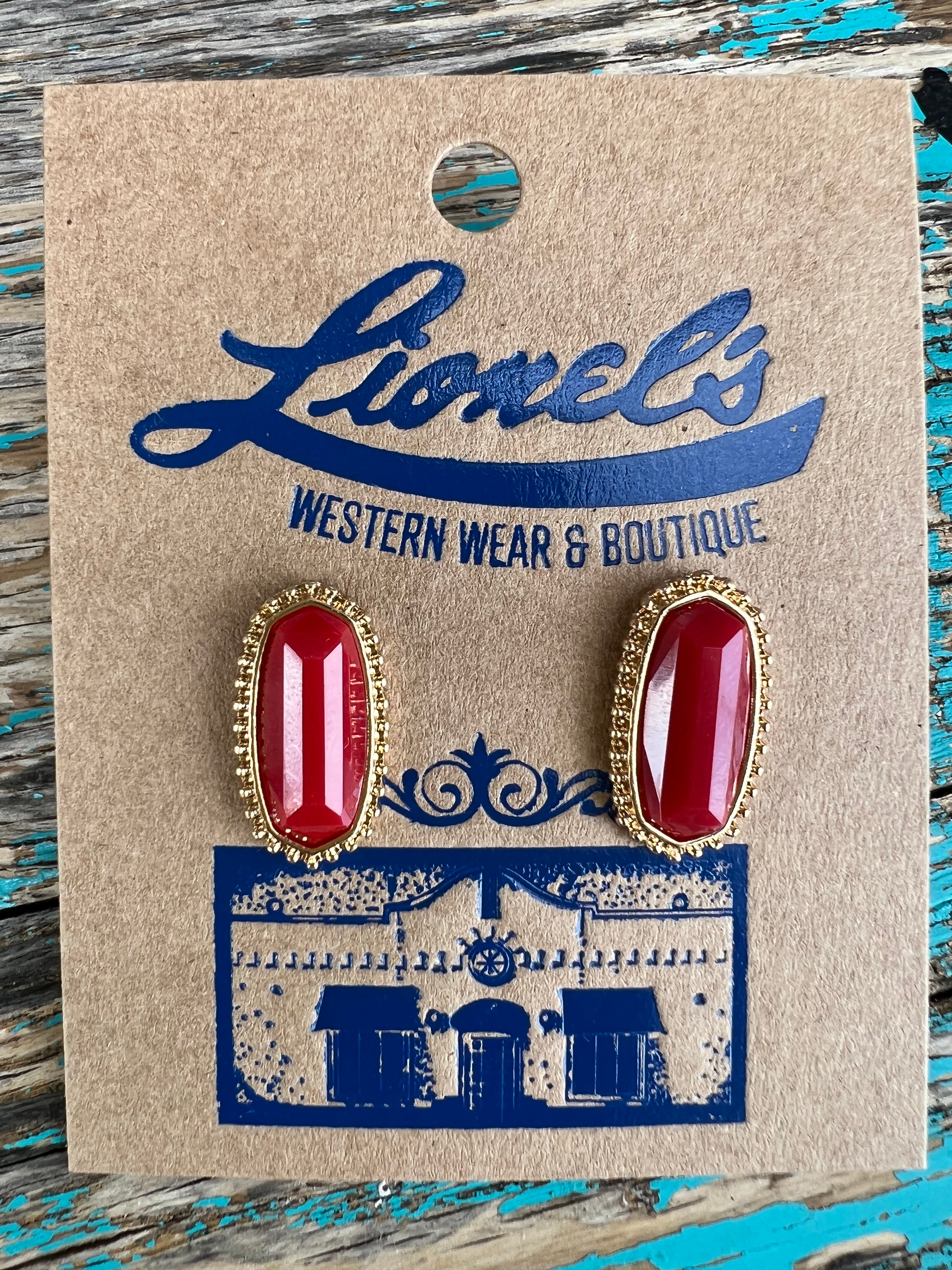 Red Kendra Inspired Post Earrings