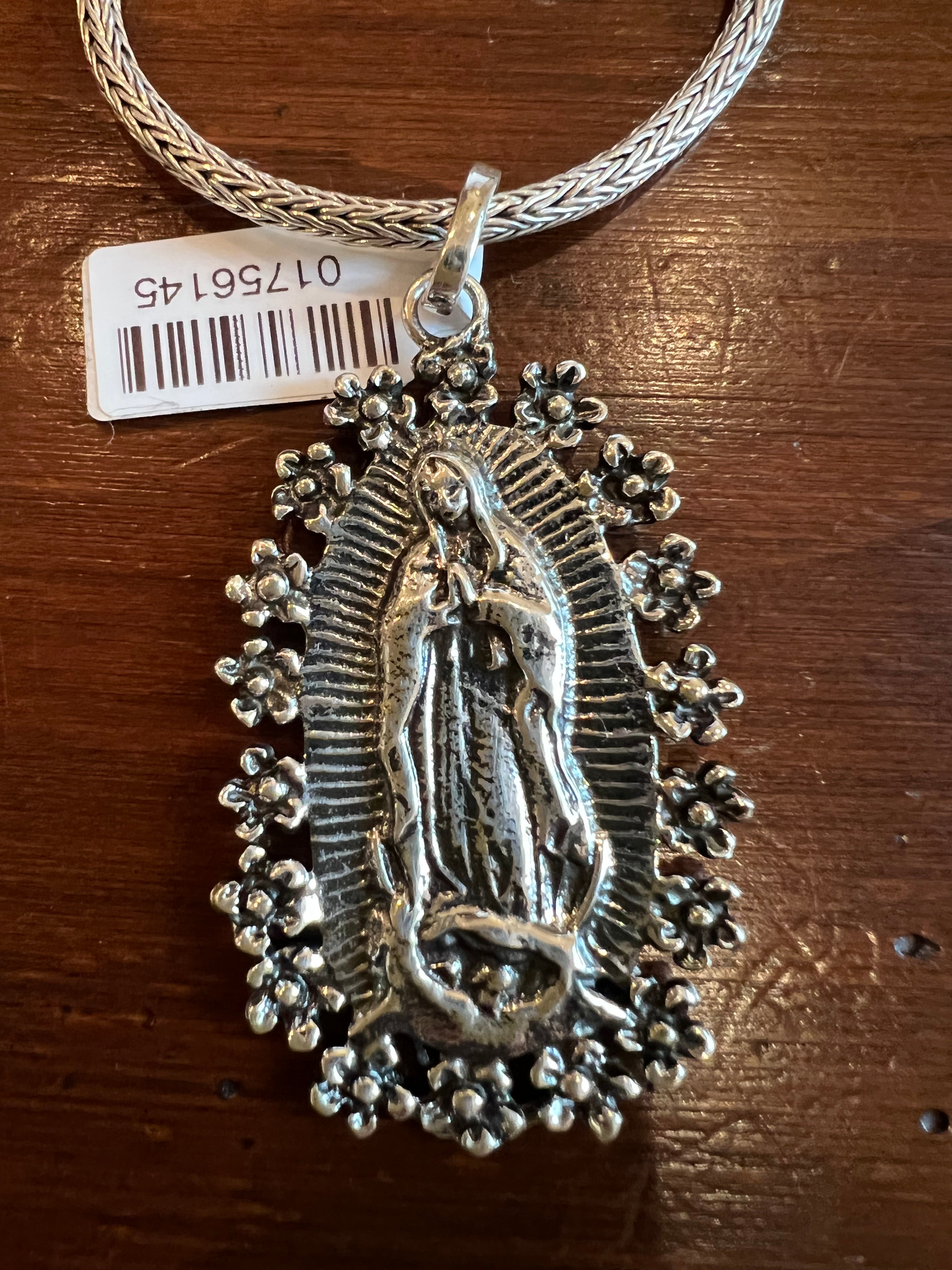 Virgen de Guadalupe Pendant/Sterling Silver 2"
