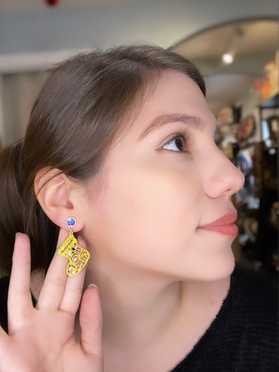Metallic Gold Stocking Earrings