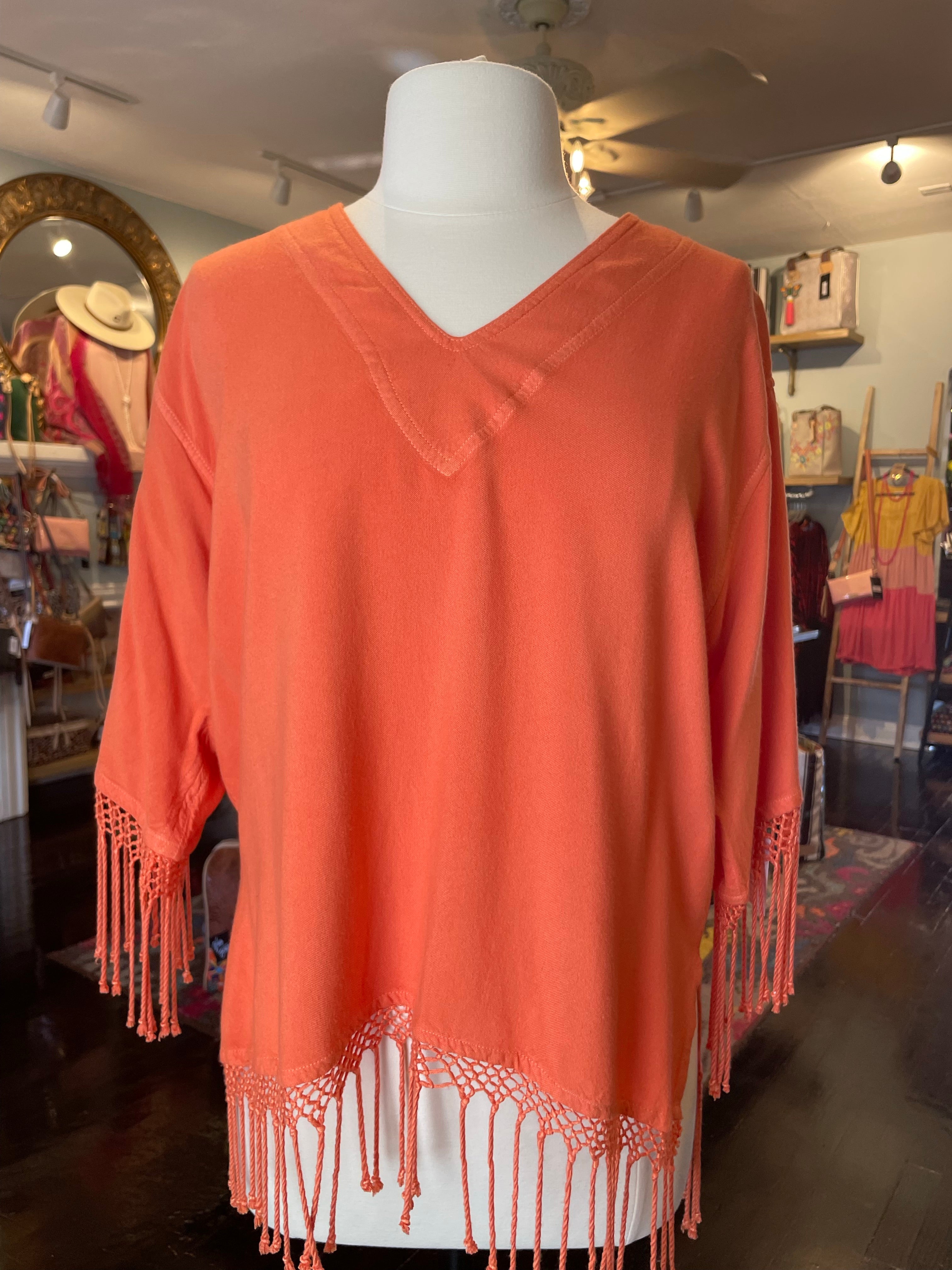 Dairi V-Neck Tunics w/ Fringe