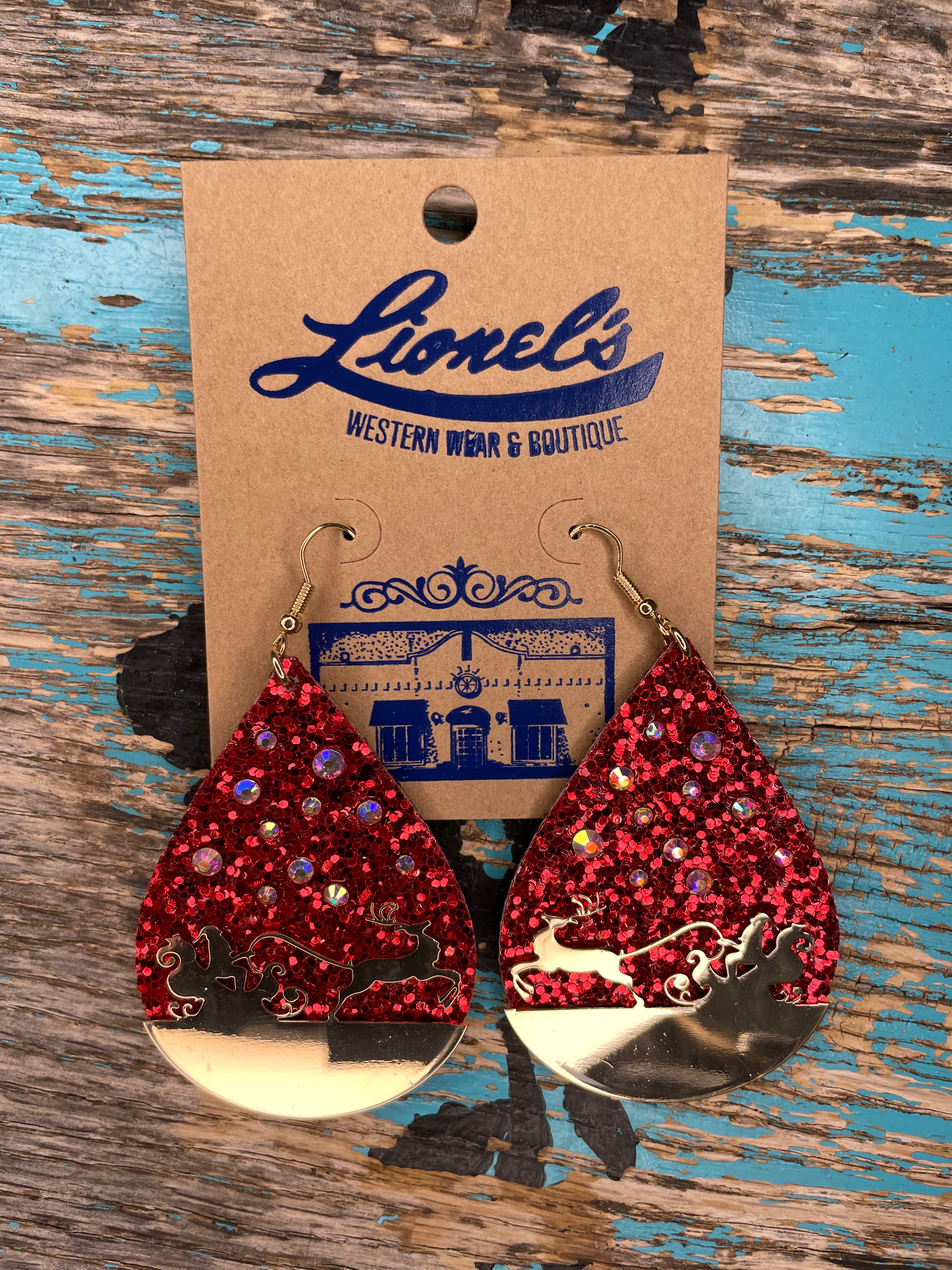Santa's Sleigh & Reindeer Earrings