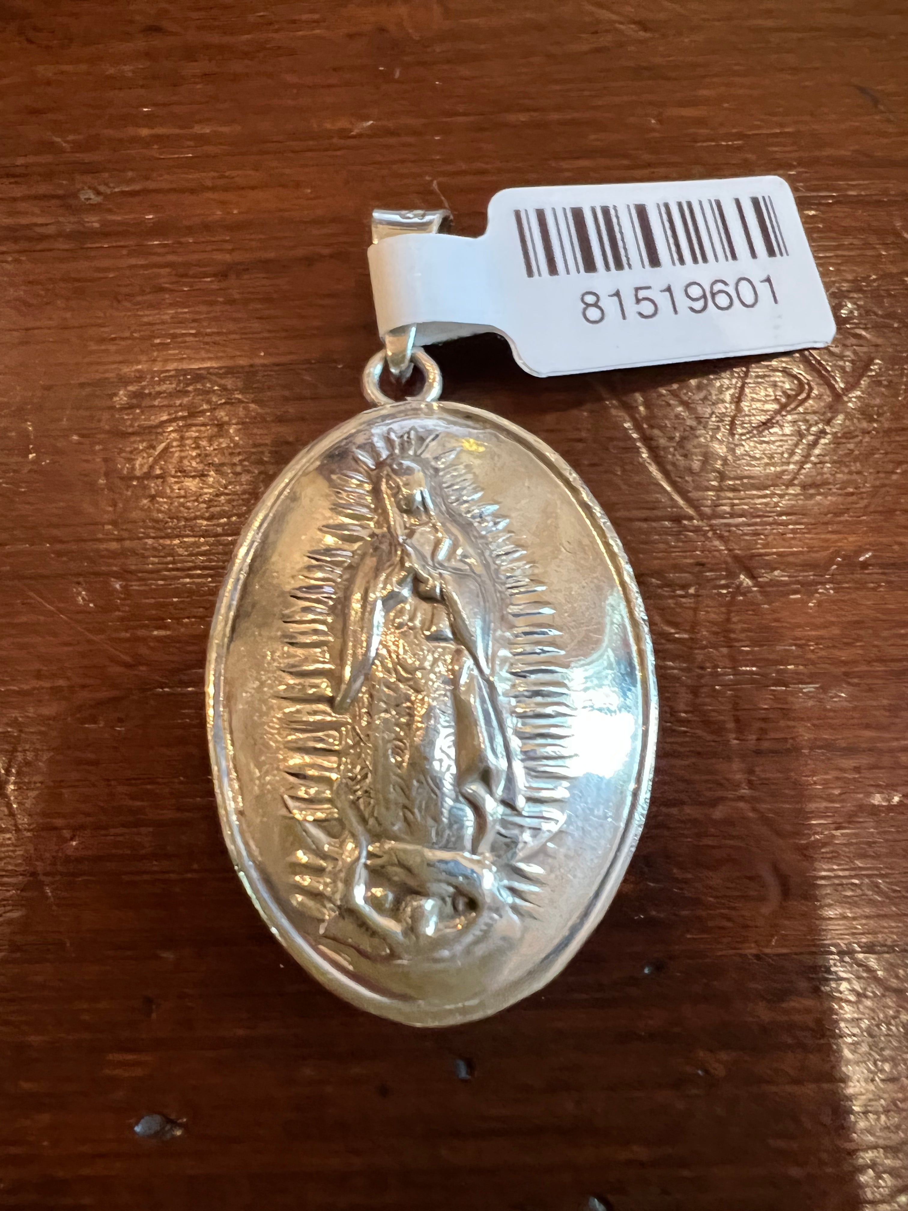 Virgen de Guadalupe 2 Sided Sterling Silver Pendant