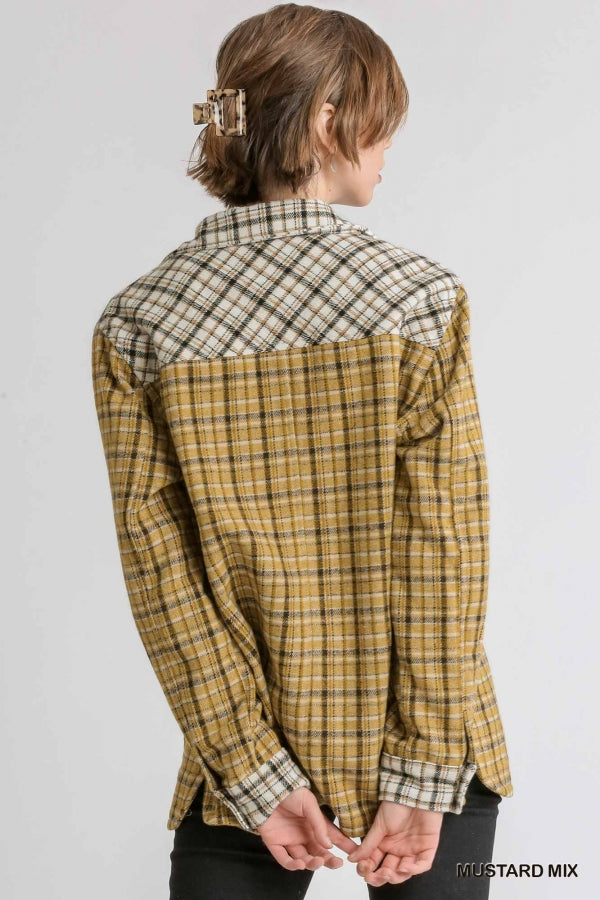 Mustard Mix Plaid Shirt/Jacket (SHACKET)