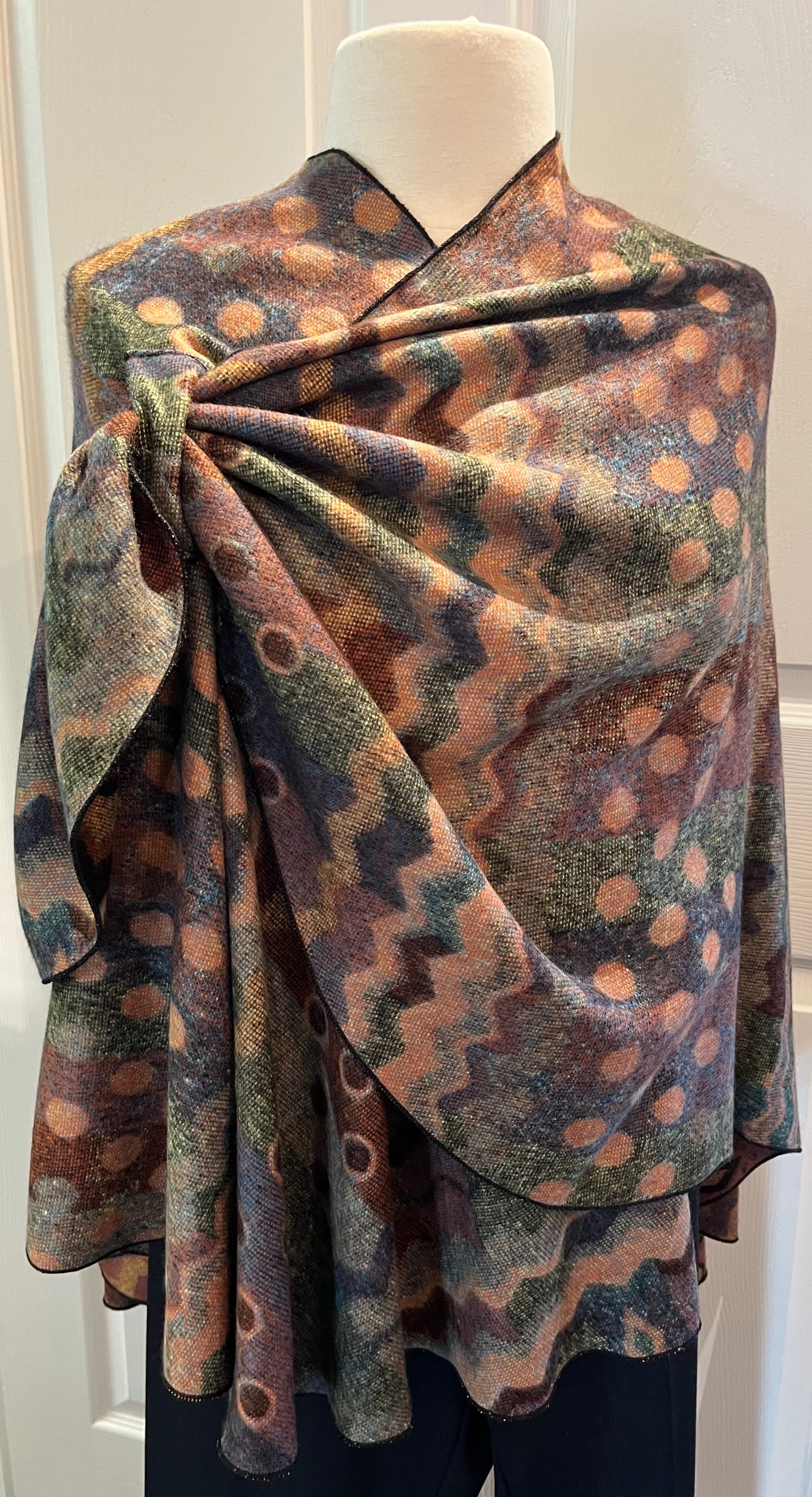 Tobacco Multi Reversible Cashmere Shawl