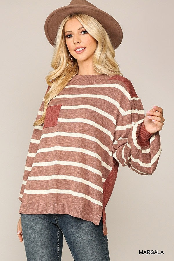 Marsala Light Weight Textured Knit Sweater
