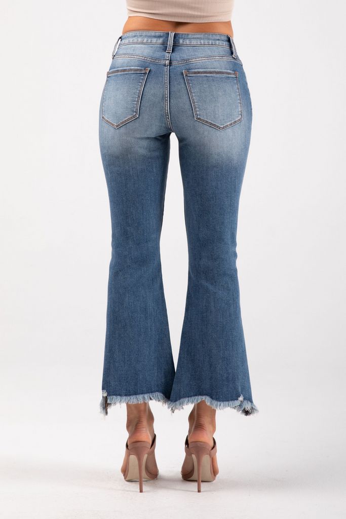Mid Rise Kick Flare Jeans by Cero