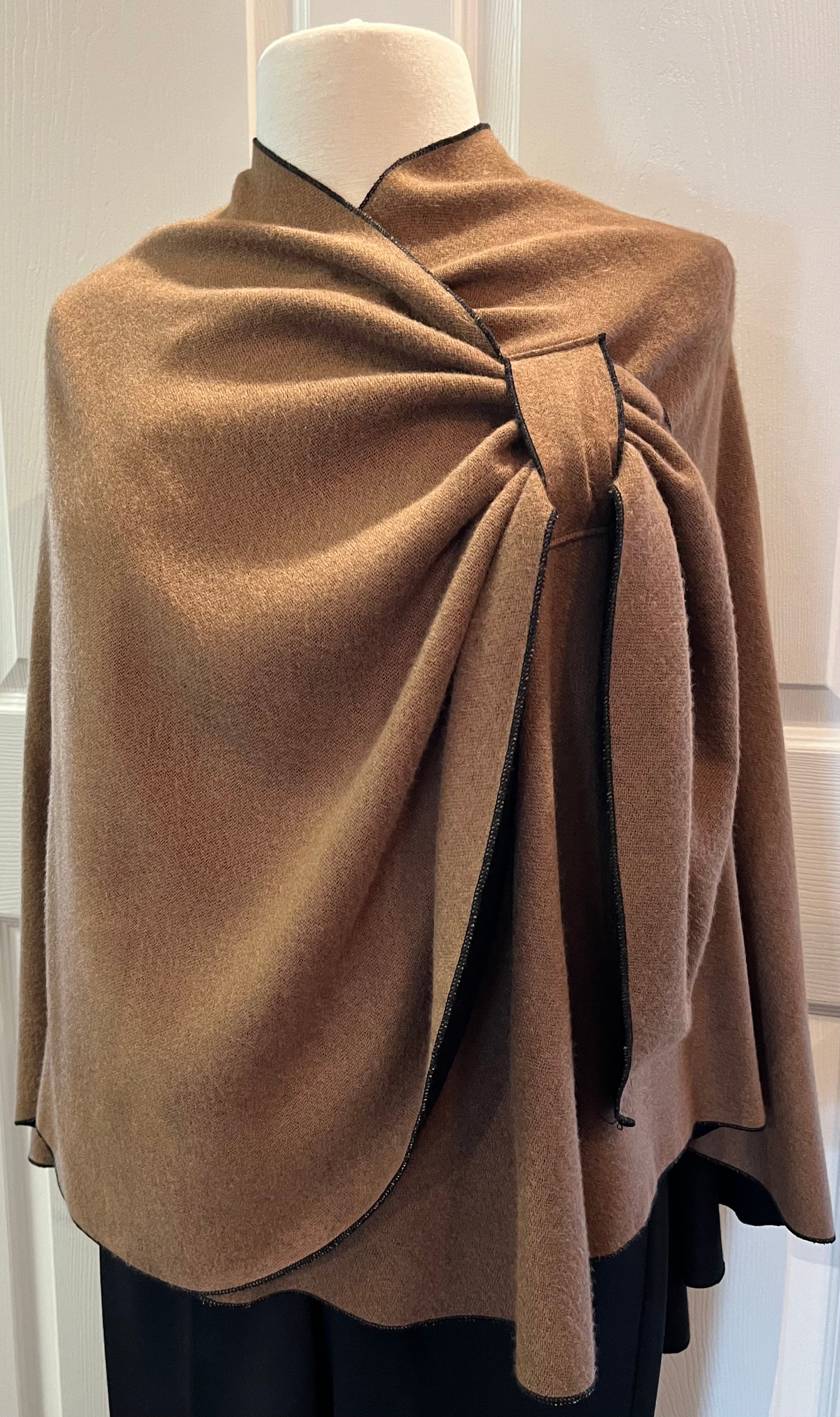BROWN to BLACK Reversible Cashmere Shawl