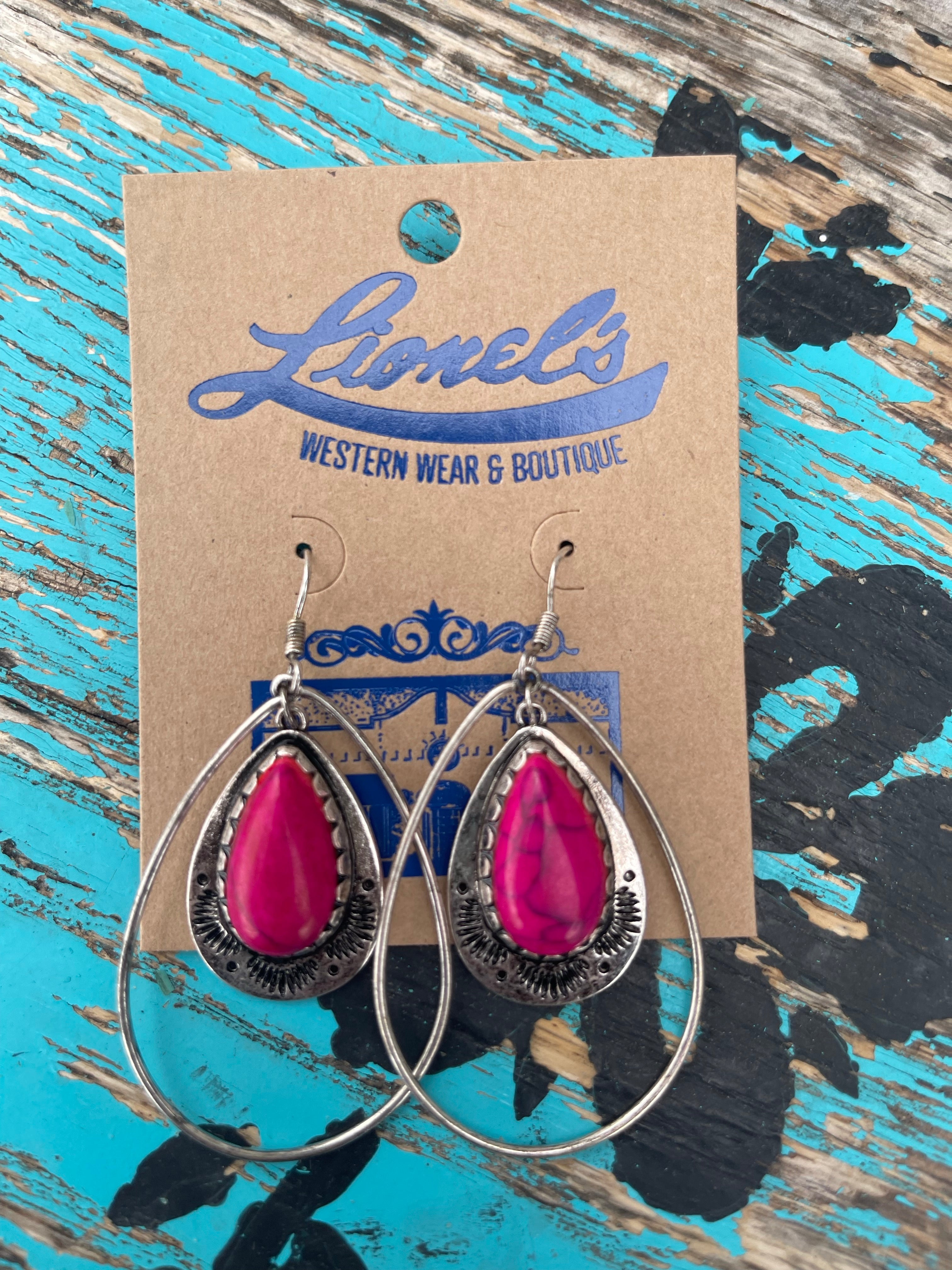 Fuchsia Teardrop Fashion Earring