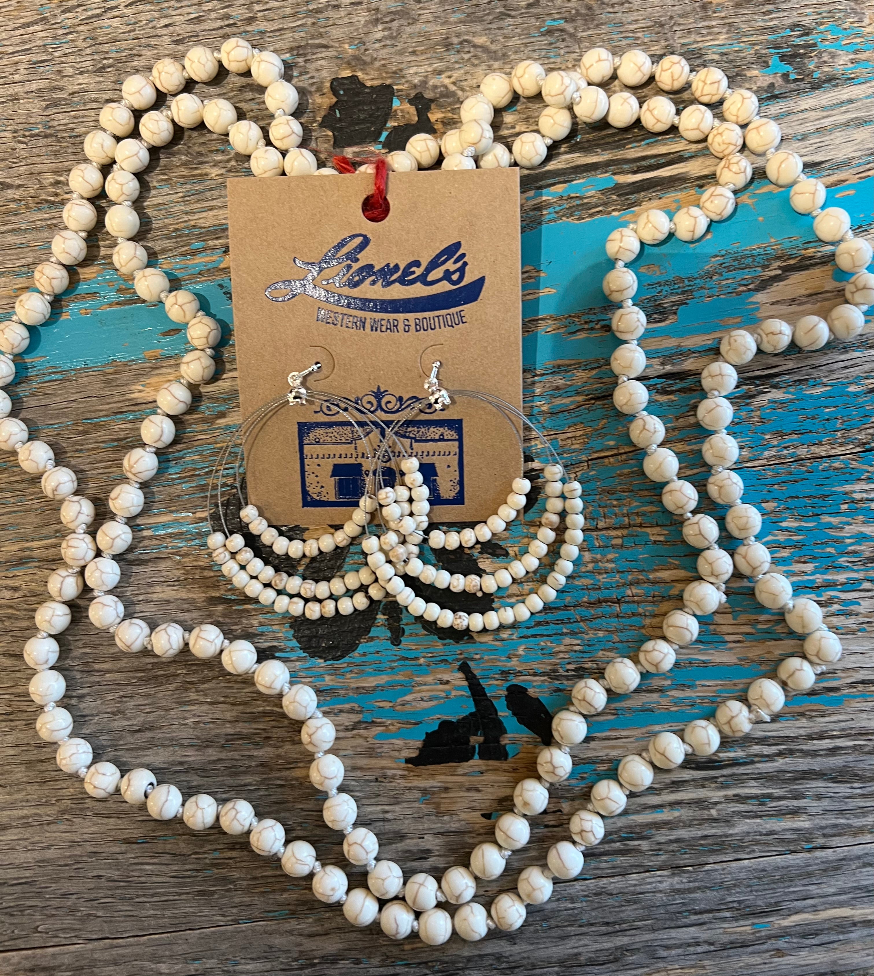 Natural Ivory Beads w/ Earrings