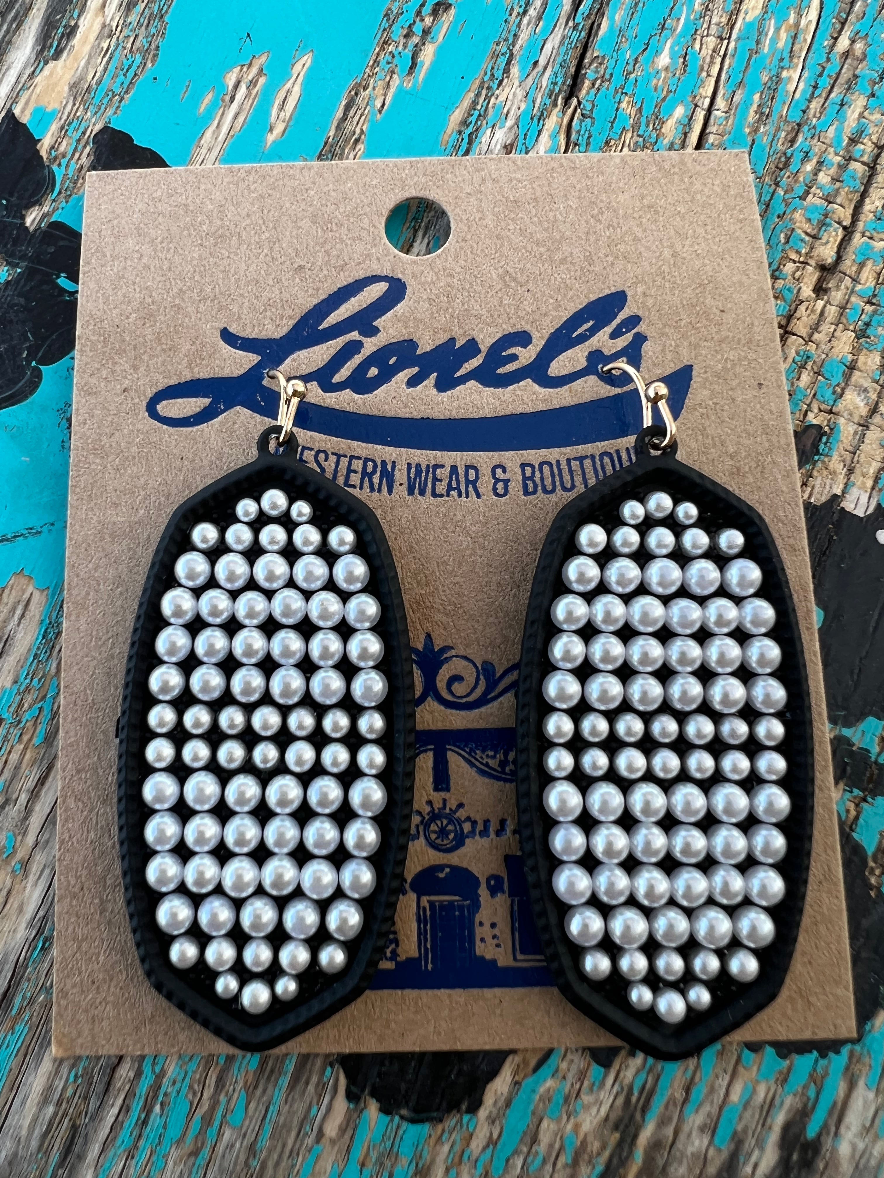 Black & Pearl Kendra Inspired Earrings