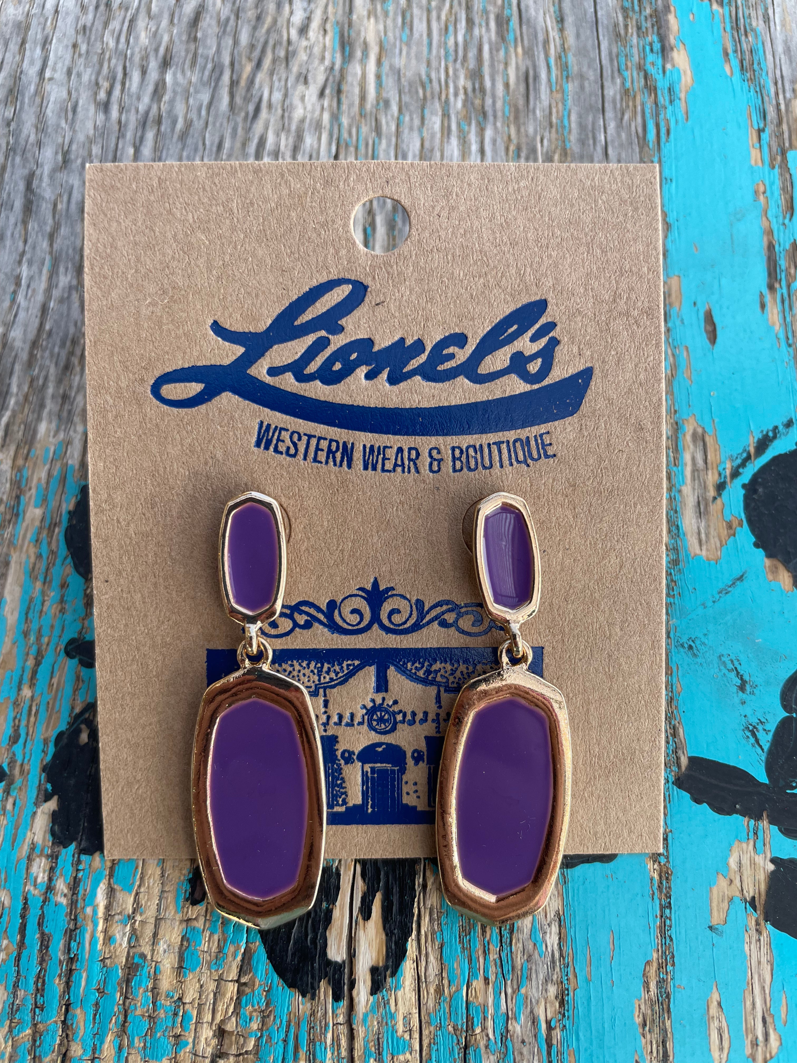 Purple & Gold Designer Inspired Earrings