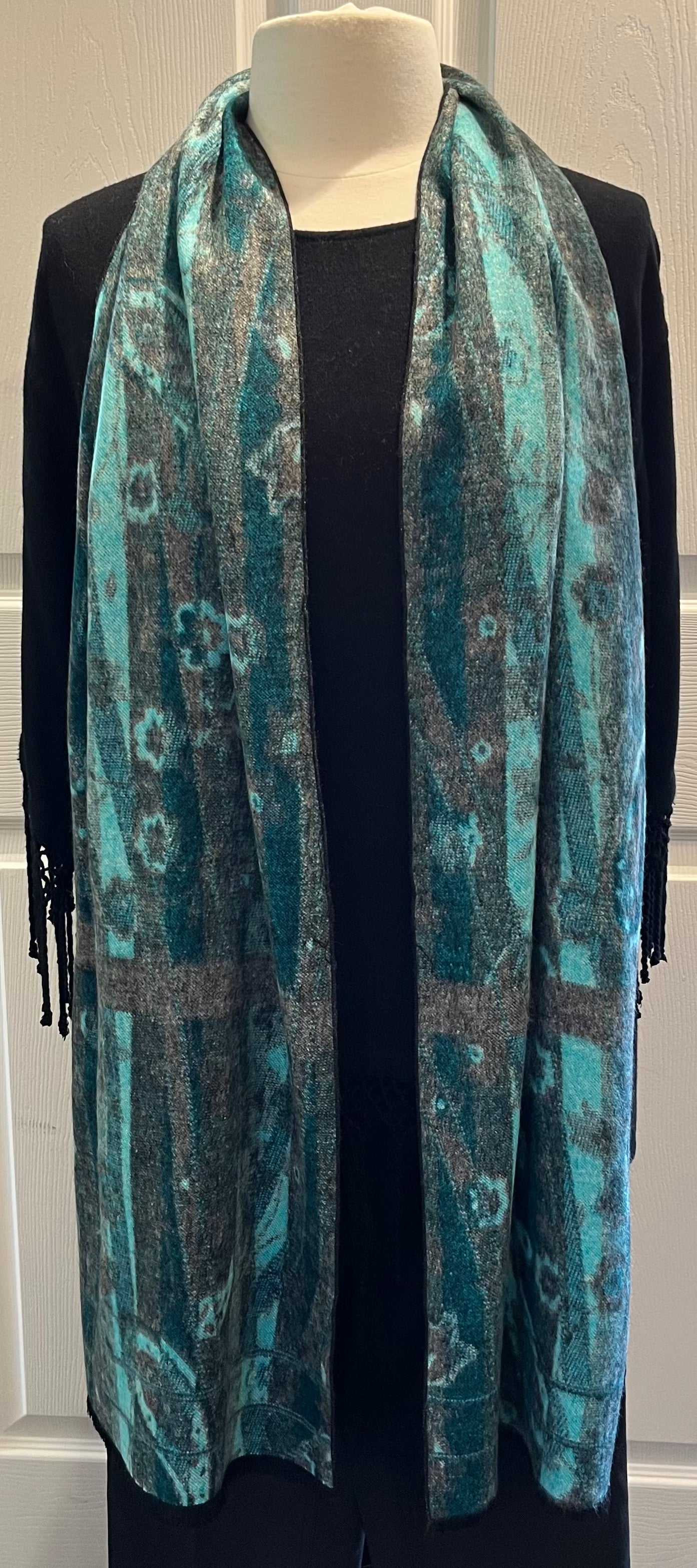 Turquoise Reversible Cashmere Scarf