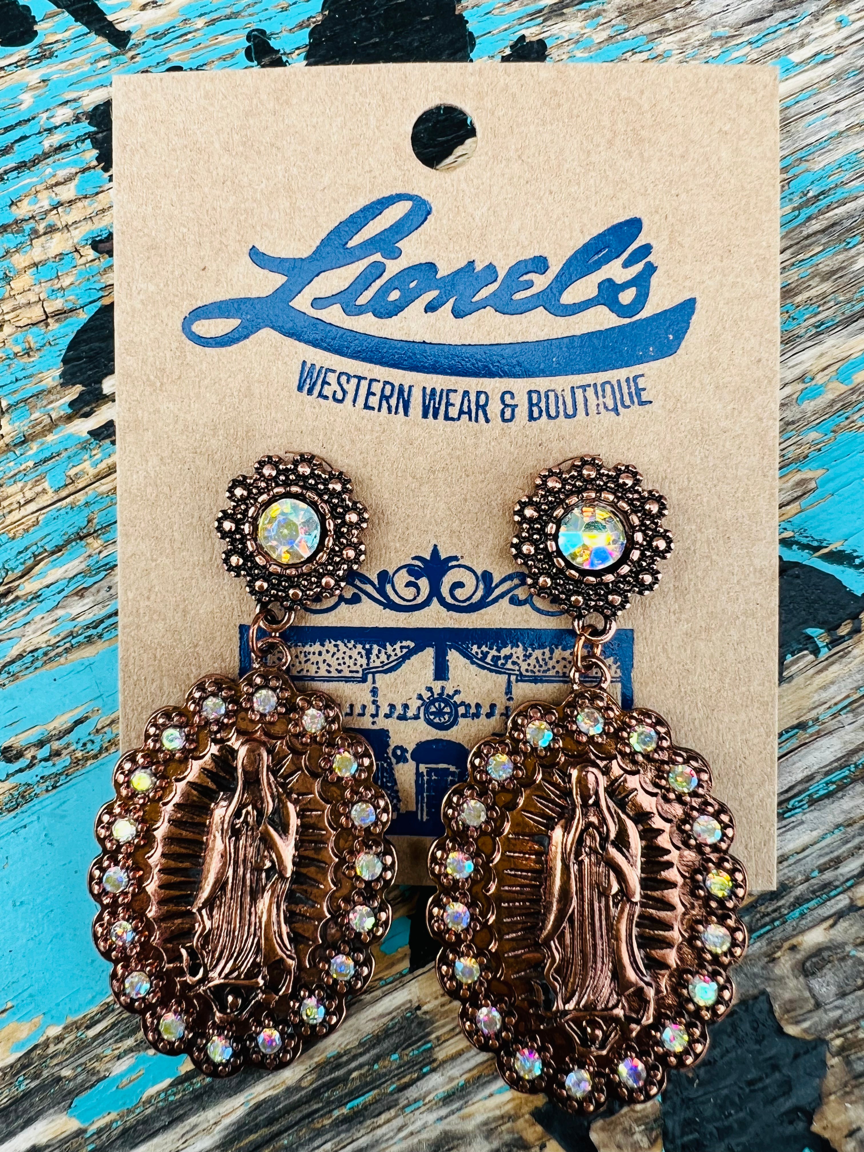 Virgen de Guadalupe Fashion Copper Earrings