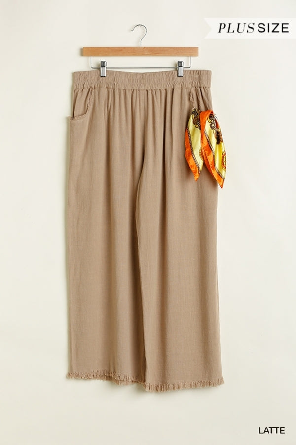 Latte Wide Leg Pant w/ Elastic Waist