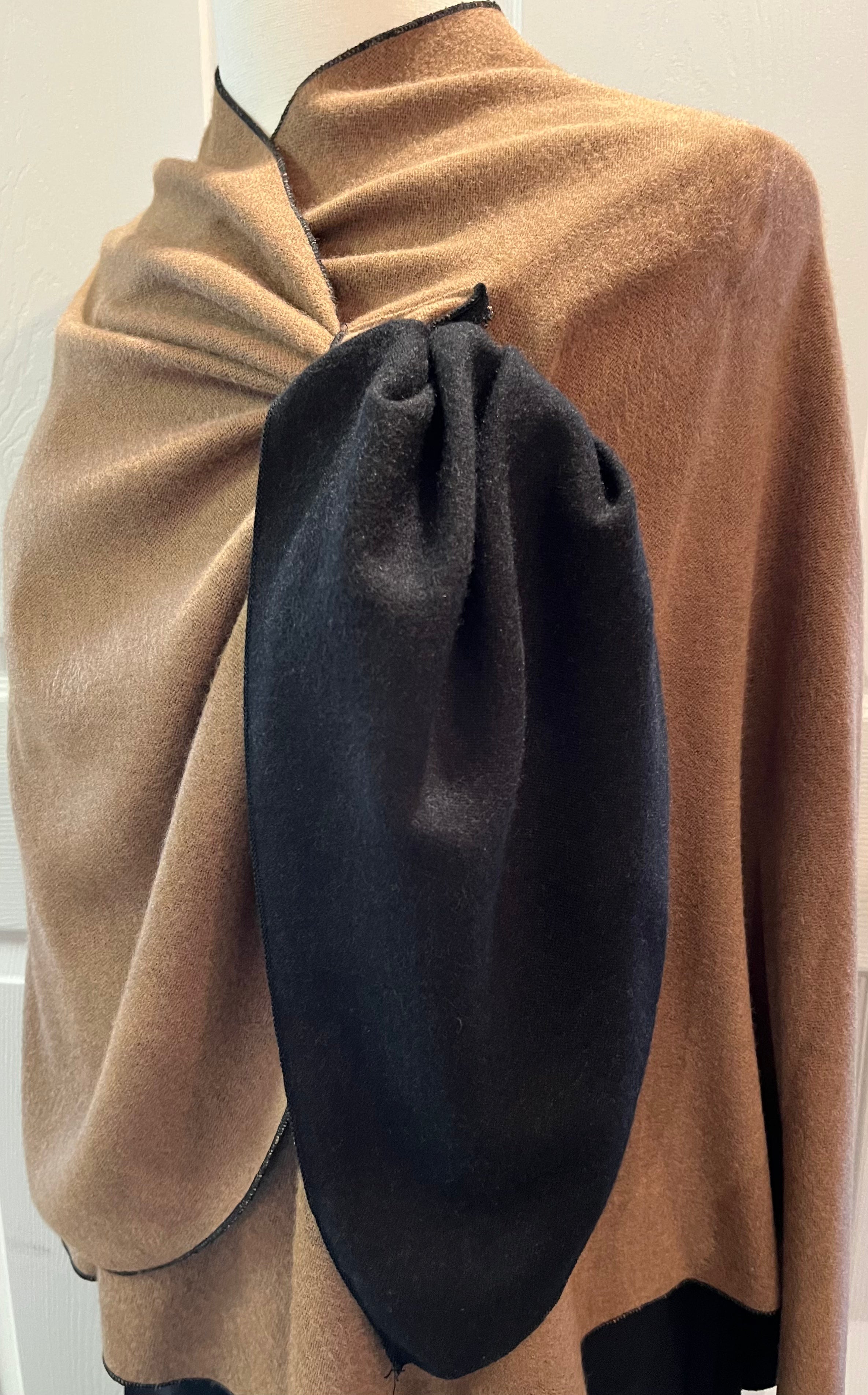 BROWN to BLACK Reversible Cashmere Shawl