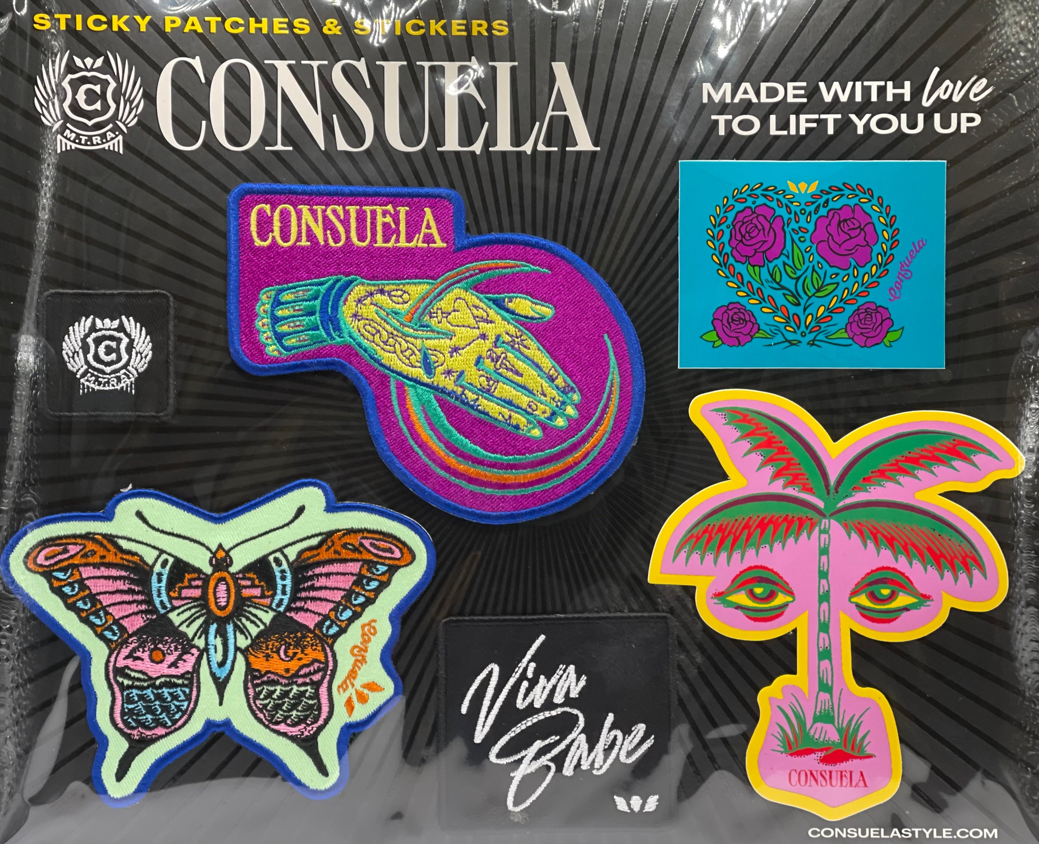 Consuela Board 11 Assorted Iron-On and Sew on Patches