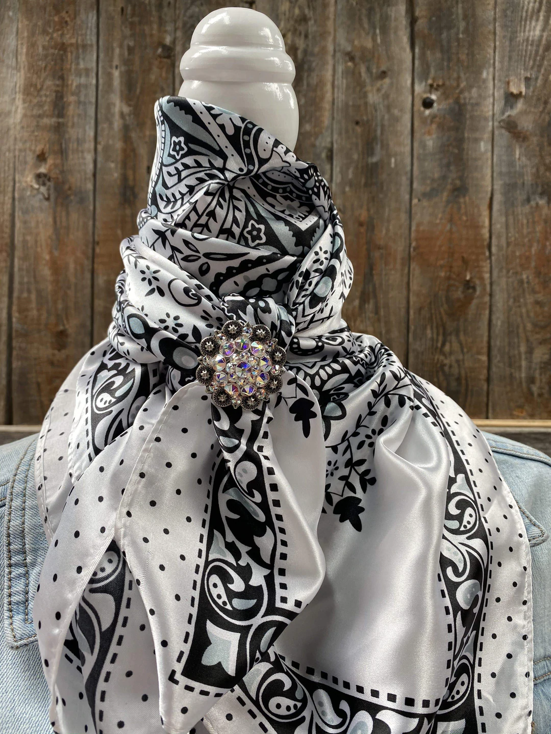 Black & White Polka Dot & Paisley Wild Rag