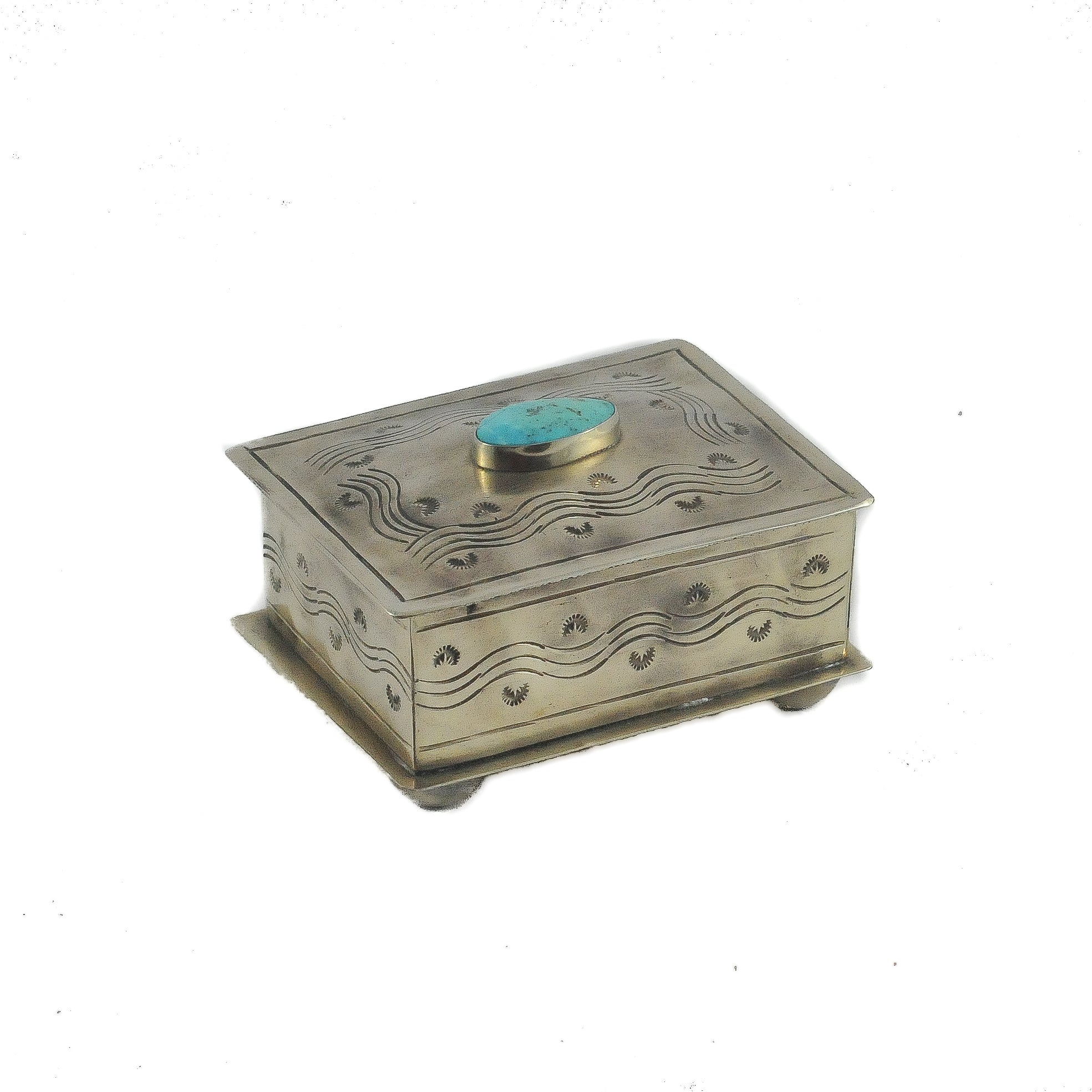 Small Stamped Box w/ Turquoise 3