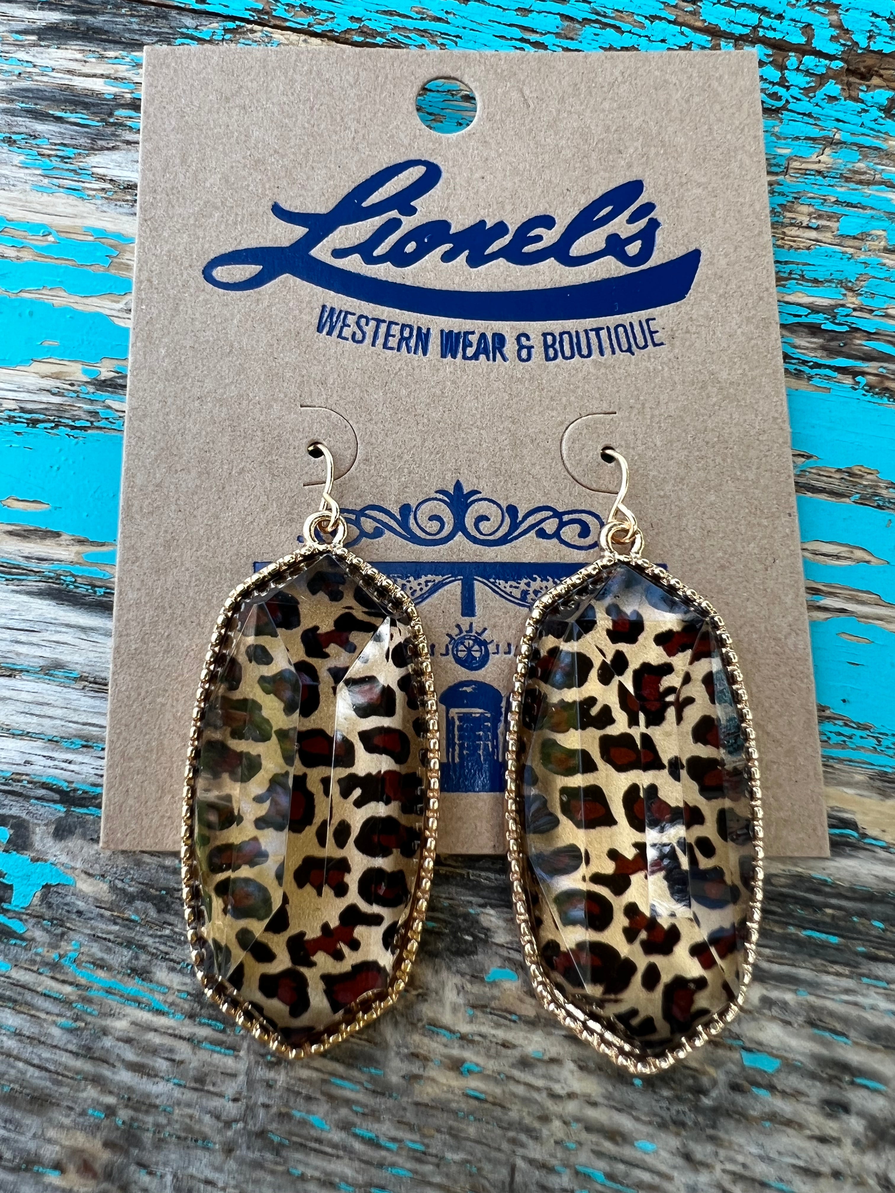 Leopard Dangling Earrings