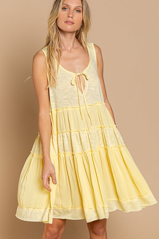 Baby Yellow Sleeveless Tank Dress