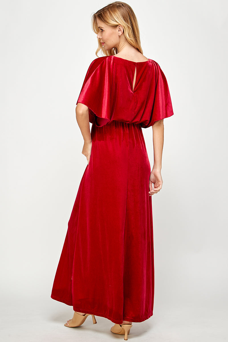 Red Velvet Maxi Dress