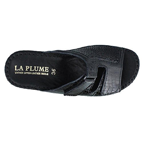 La Plume Sheila Black Mid Heel Sandal