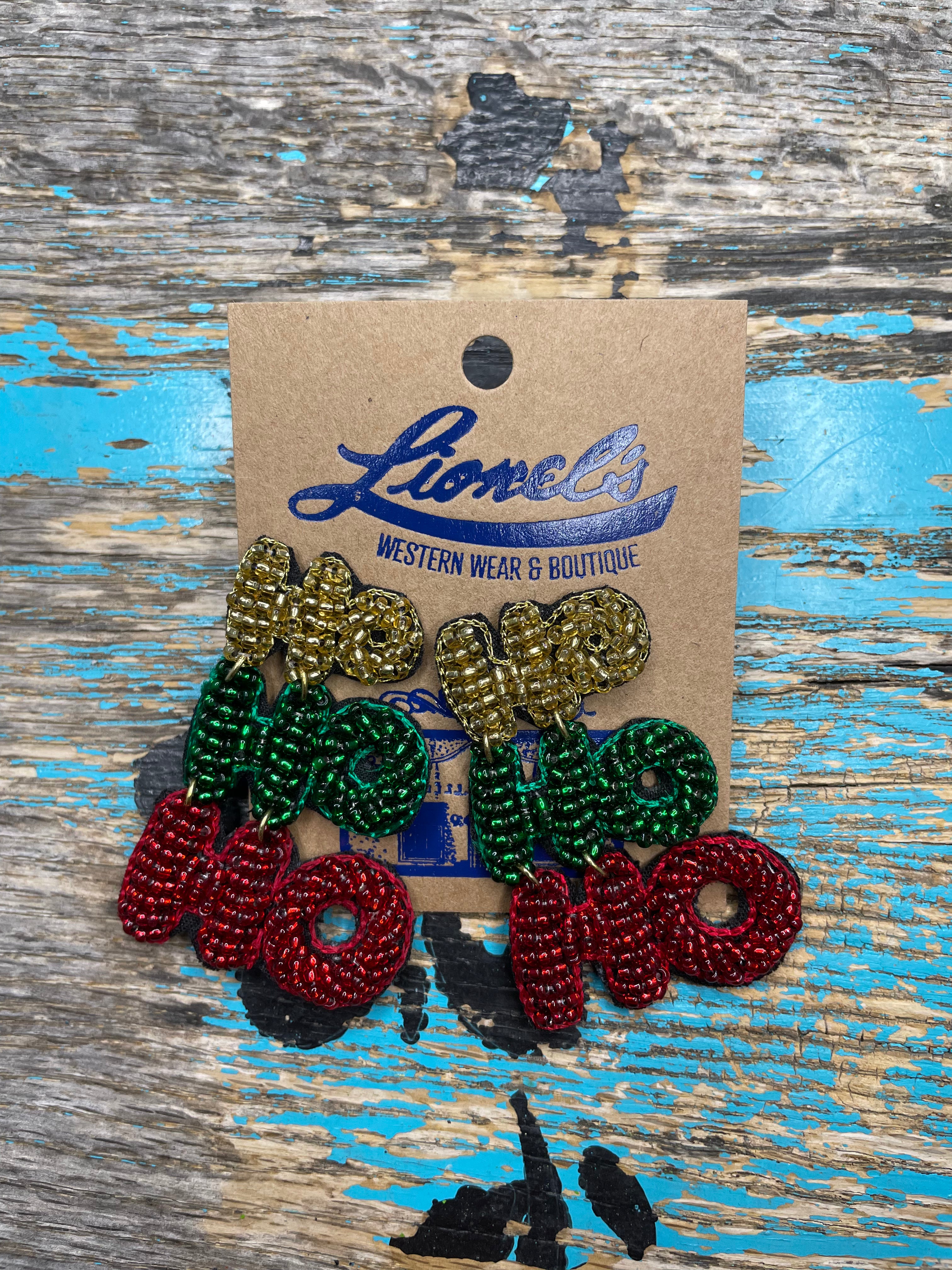 Ho Ho Ho Beaded  Earrings