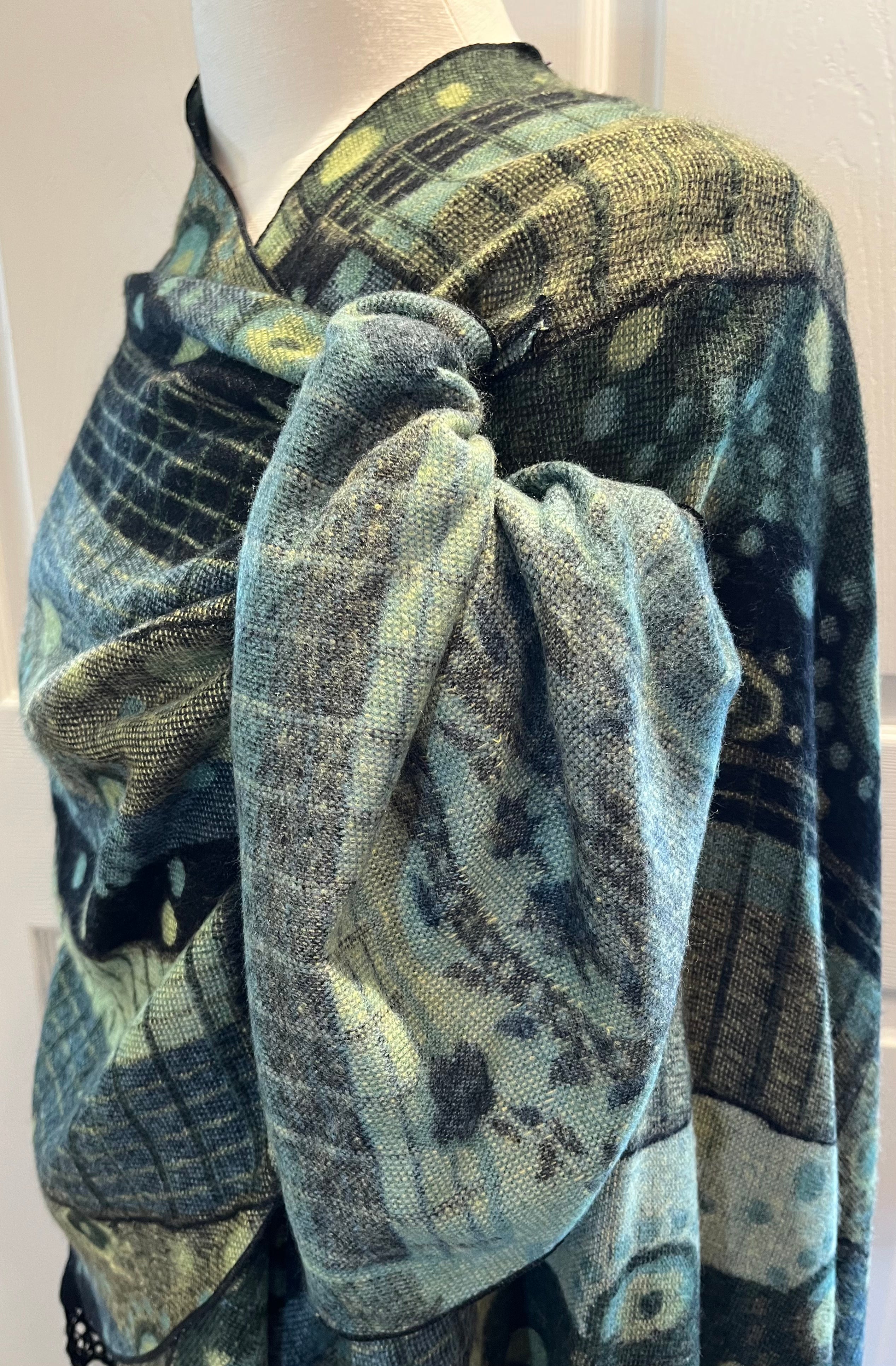 Shades of Green Reversible Cashmere Shawl
