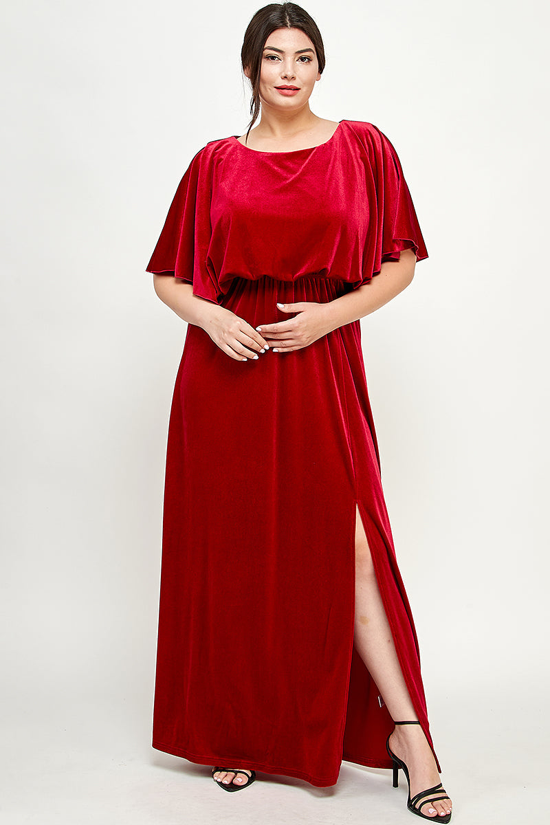 Red Velvet Maxi Dress