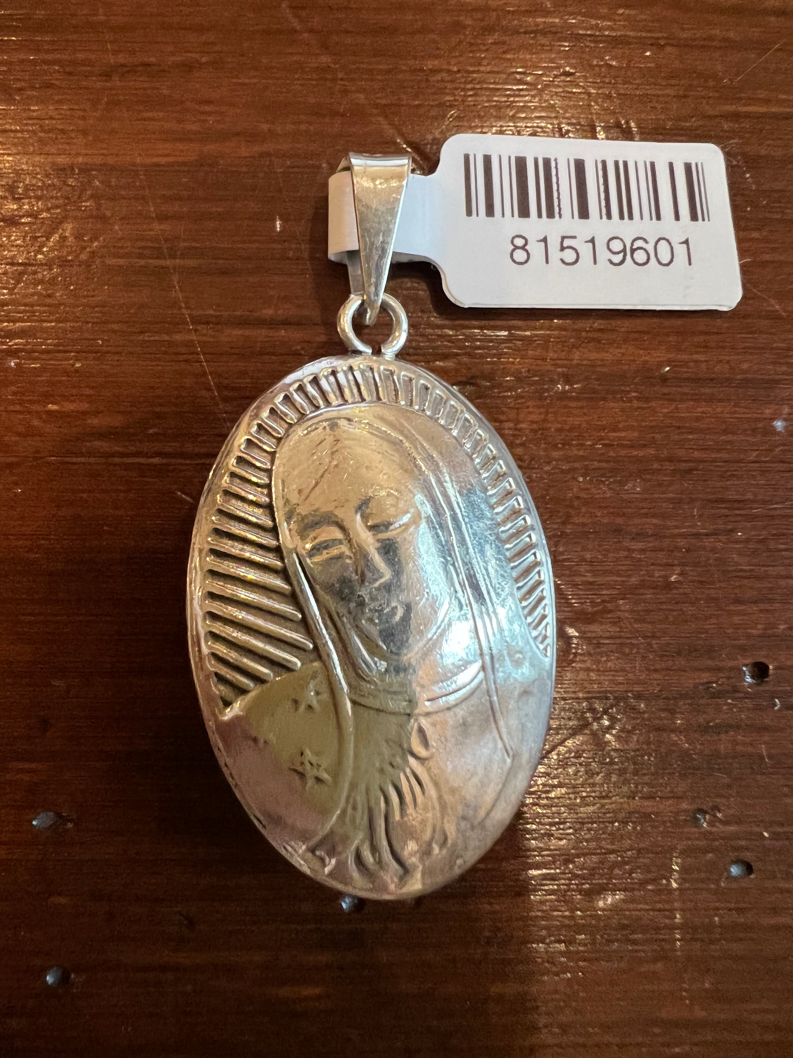 Virgen de Guadalupe 2 Sided Sterling Silver Pendant