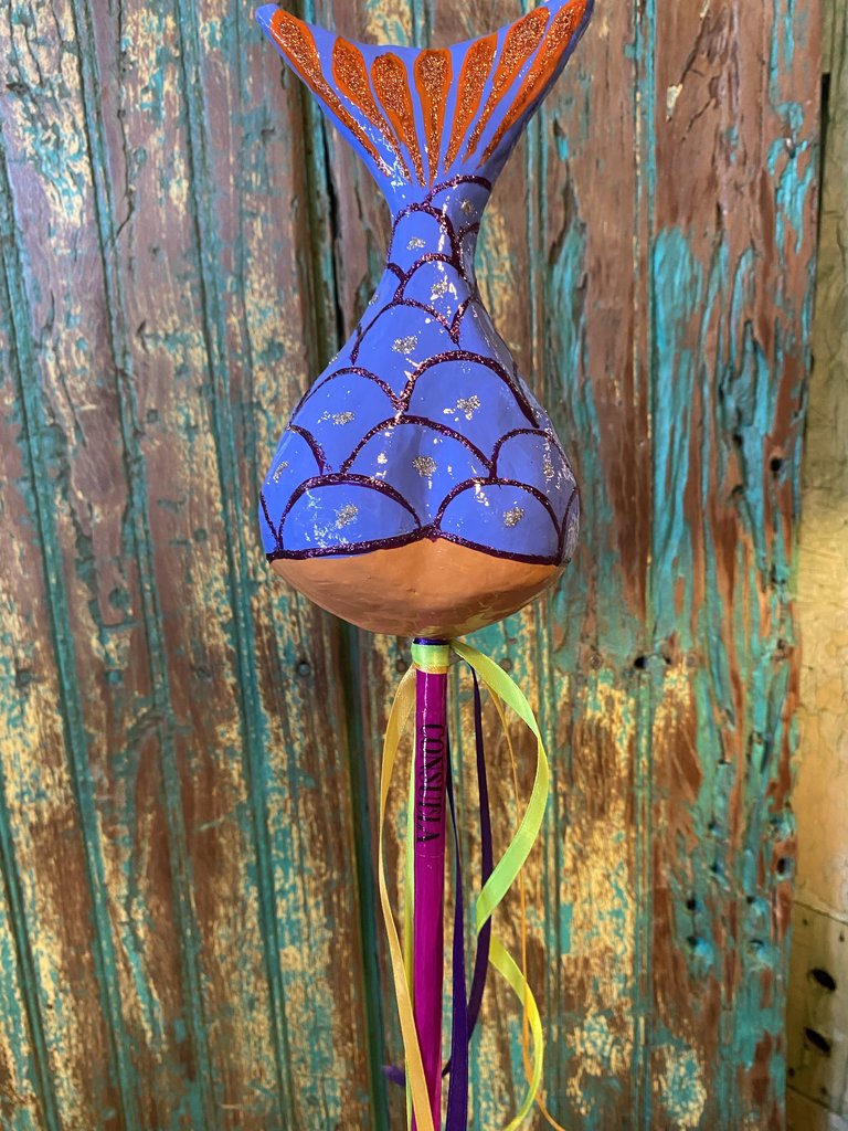 Mermaid Tail Paper Mache Shaker
