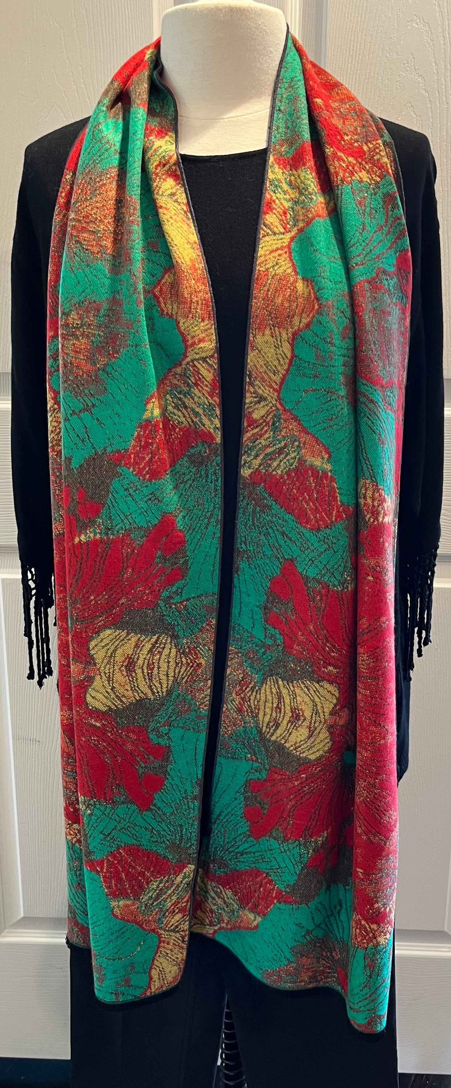 Red & Green Reversible Cashmere Scarf