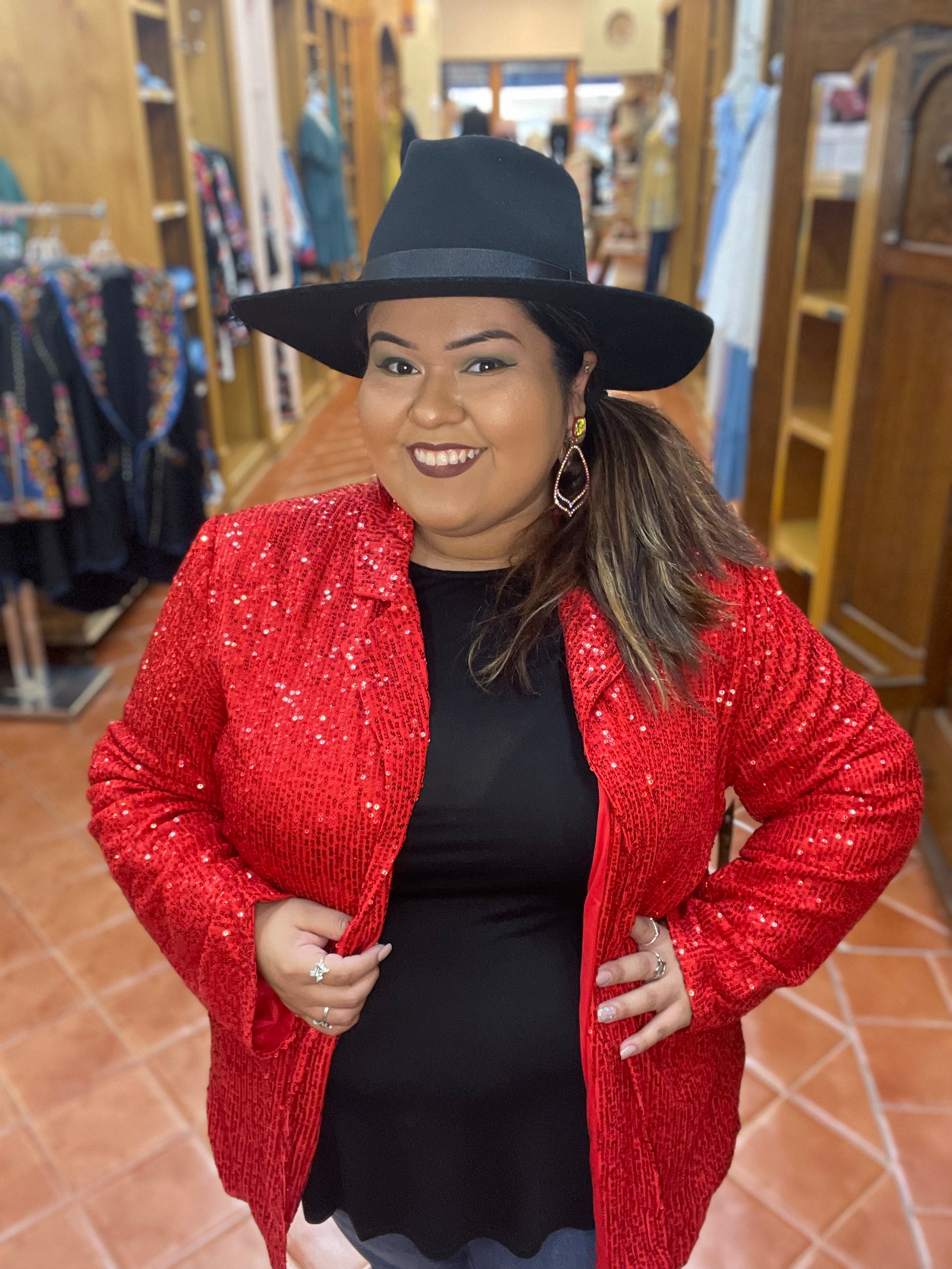 Red Sequin Blazer