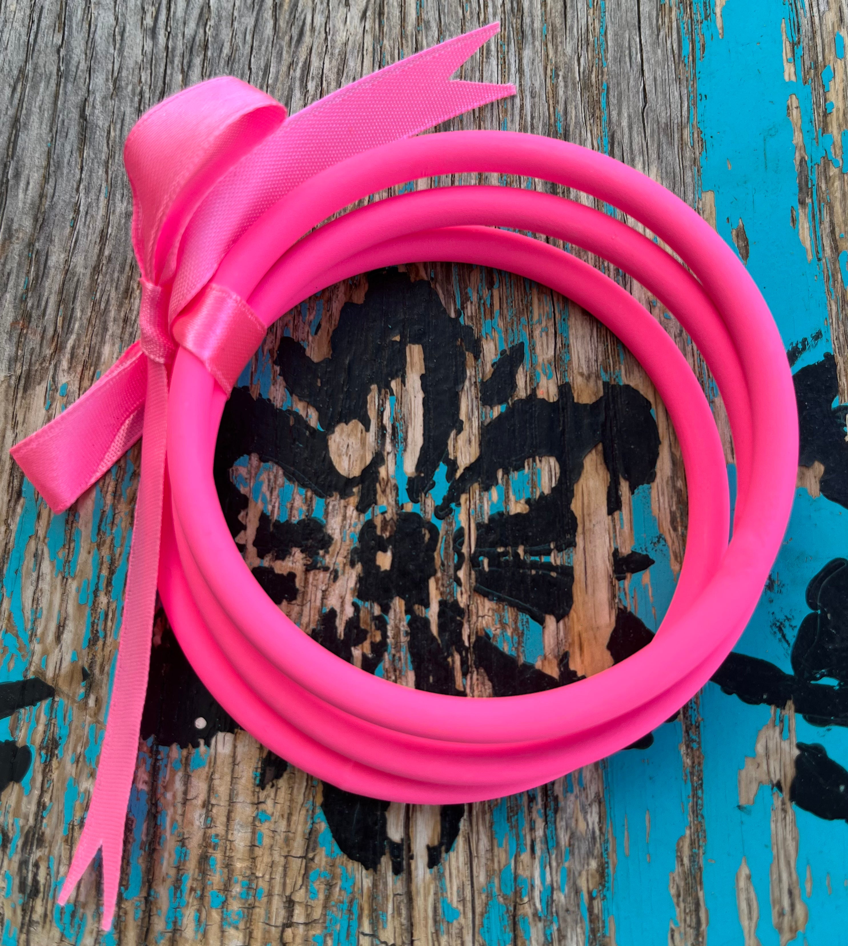 Neon Pink Bangle Bracelets