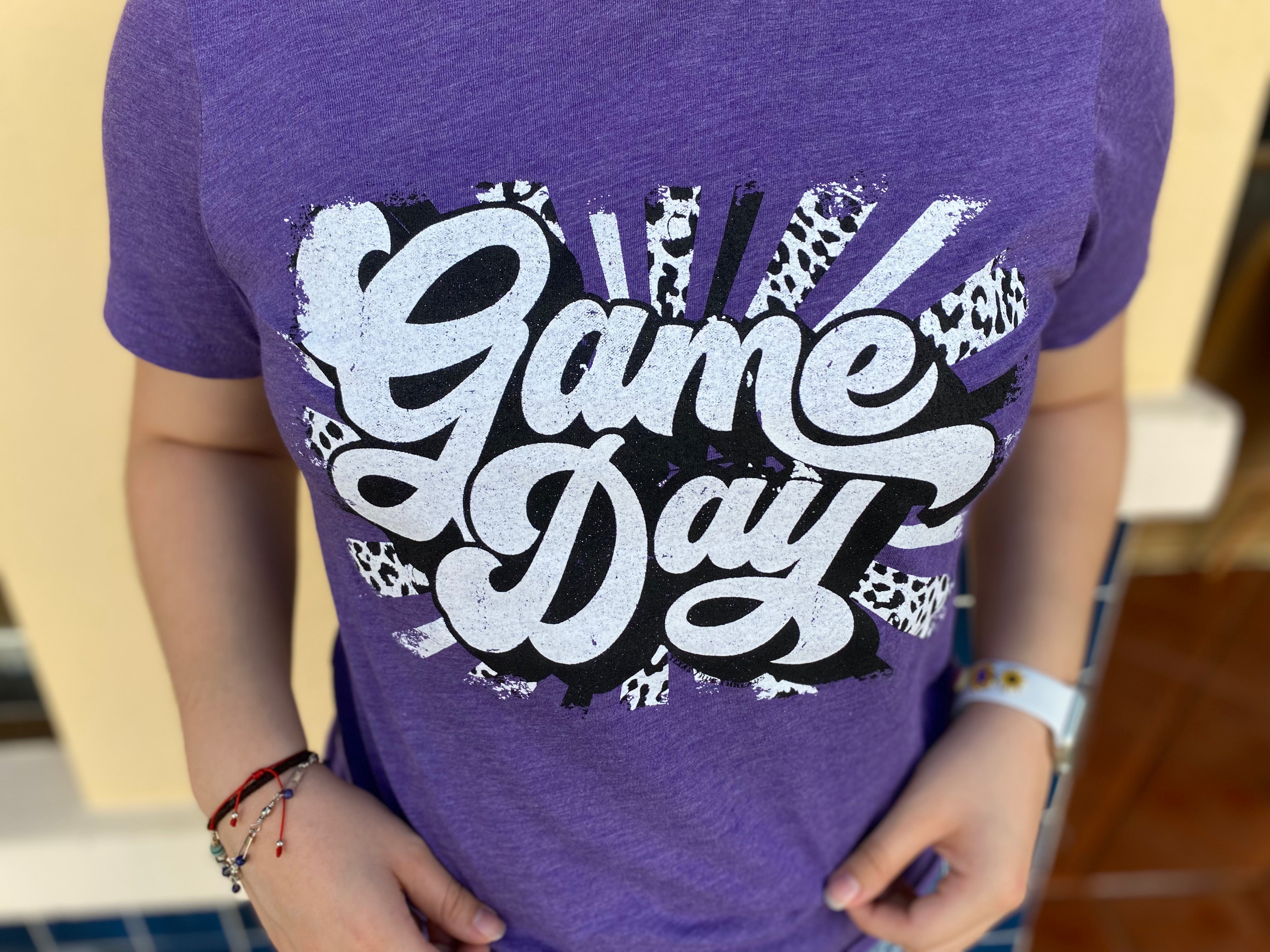 Purple Retro Game Day Tee