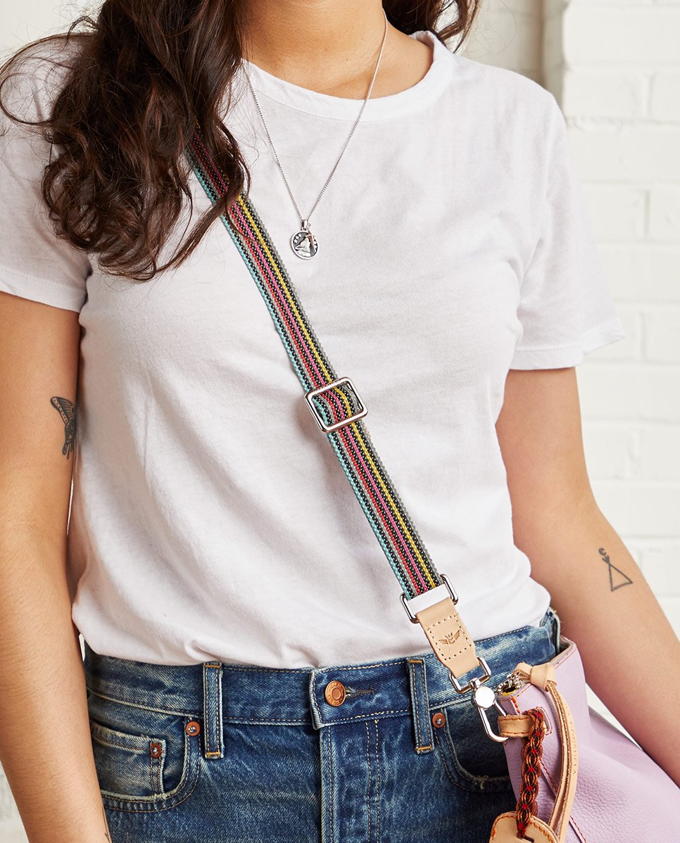 Grey Slim Webbing Crossbody Strap