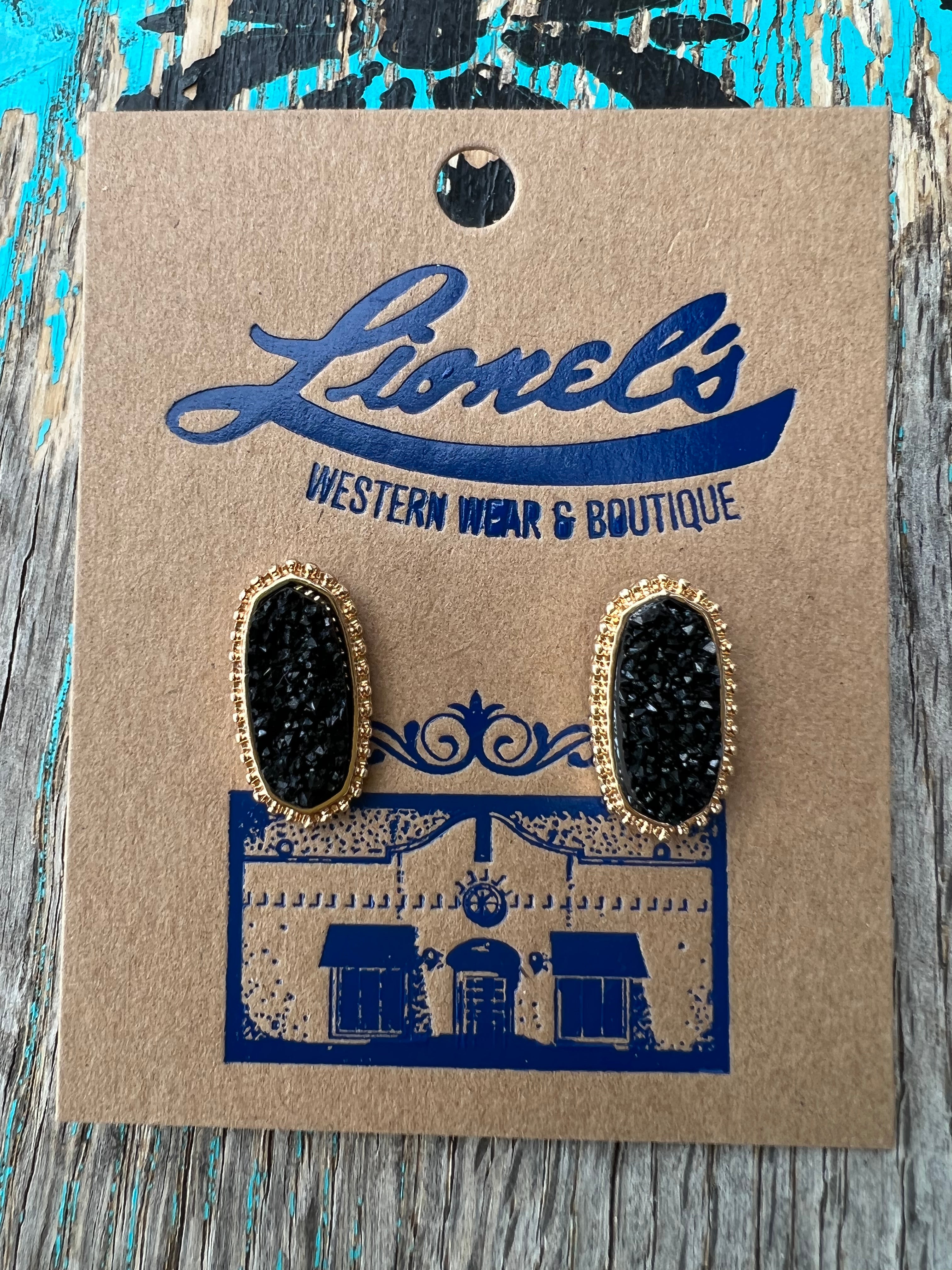 Black Druzy Kendra Inspired Earrings