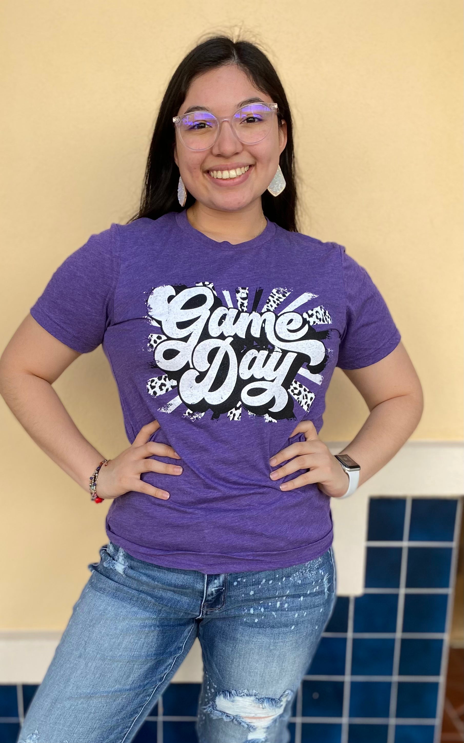 Purple Retro Game Day Tee