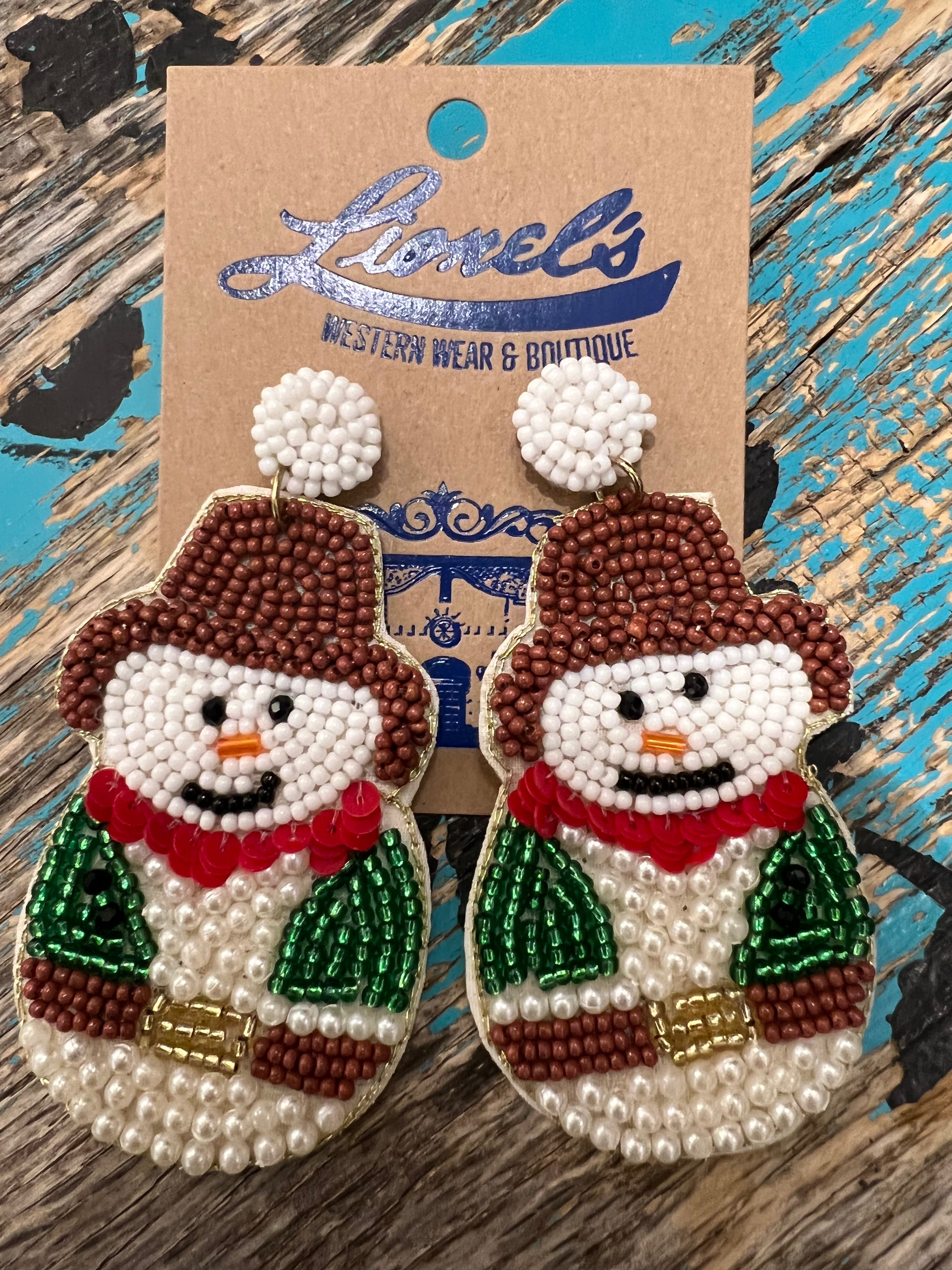 Snowman pearl earrings 2025