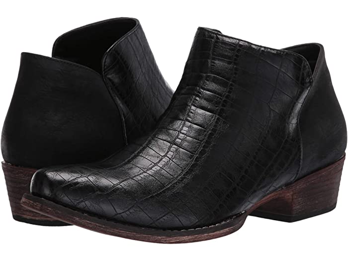 Roper Women's Black Sofia Faux Caiman Booties - Snip Toe