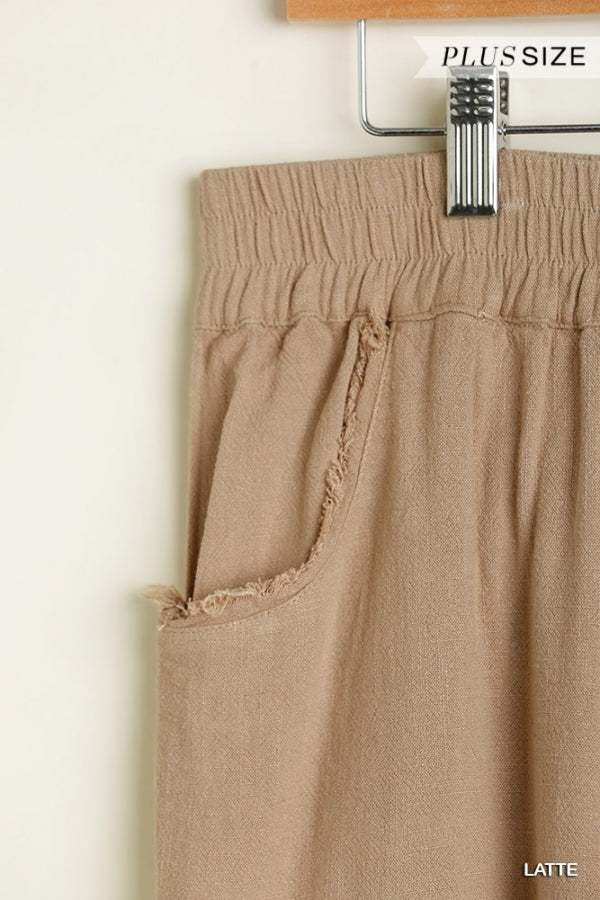Latte Wide Leg Pant w/ Elastic Waist