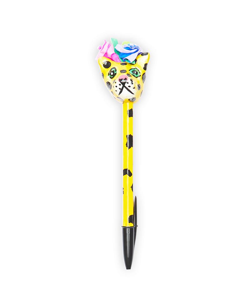 Paper Mache Leopard Pen