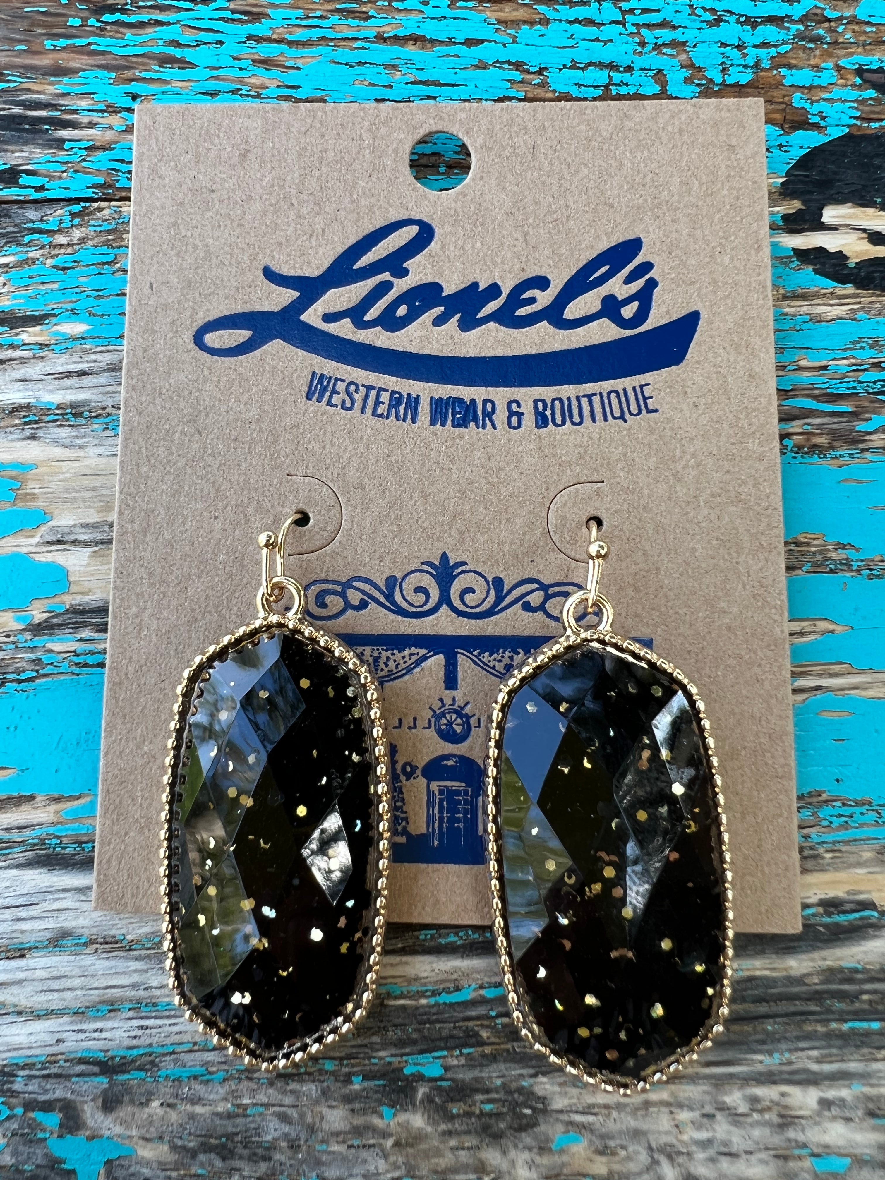 Black Sparkling Holiday Inspired Earrings