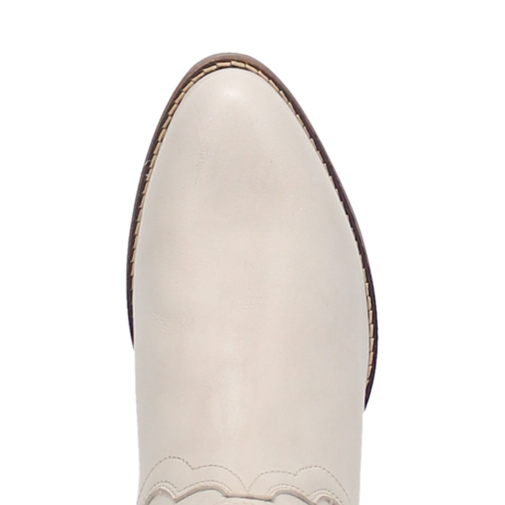 Dingo White Leather Bootie
