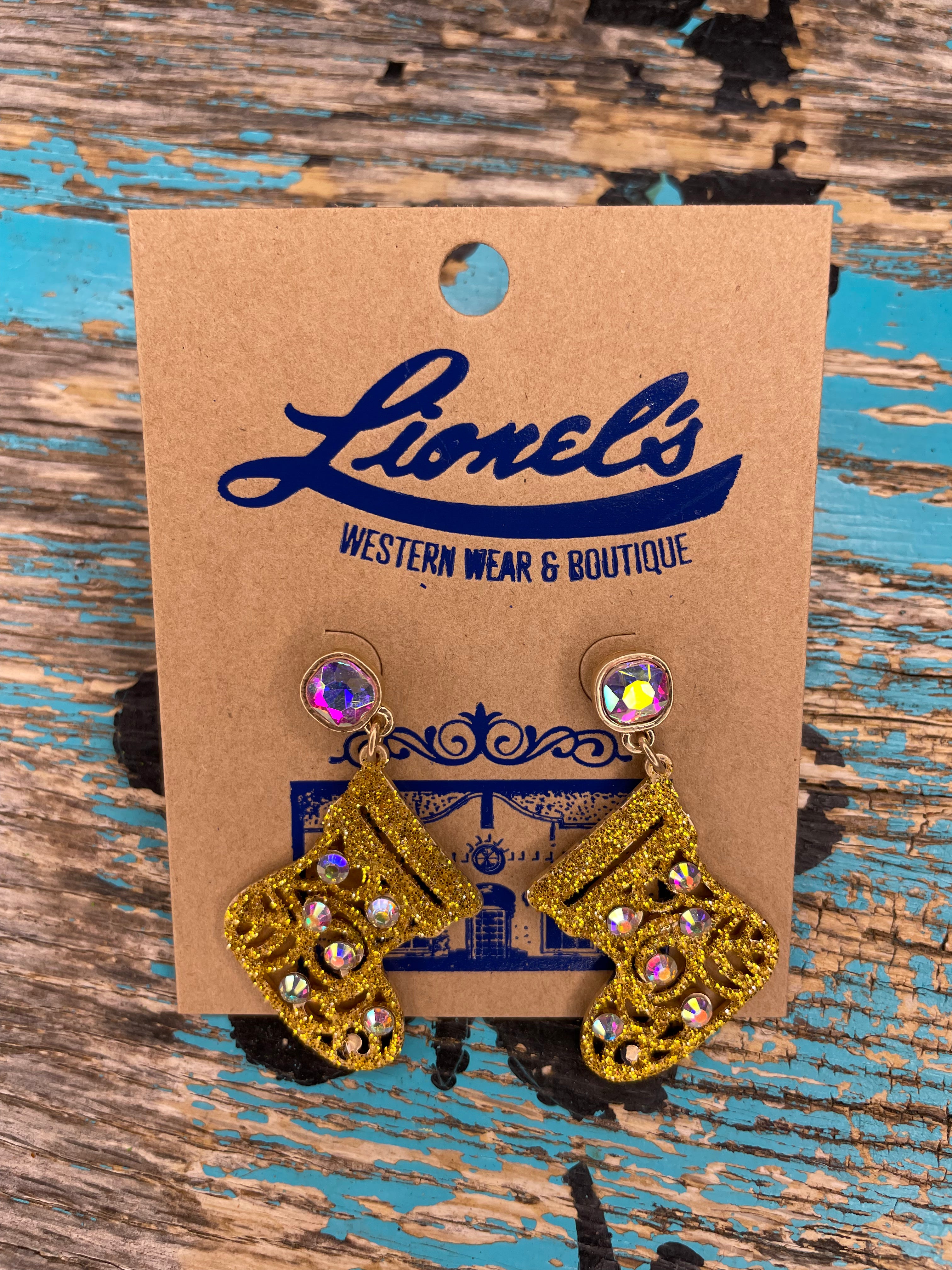 Metallic Gold Stocking Earrings