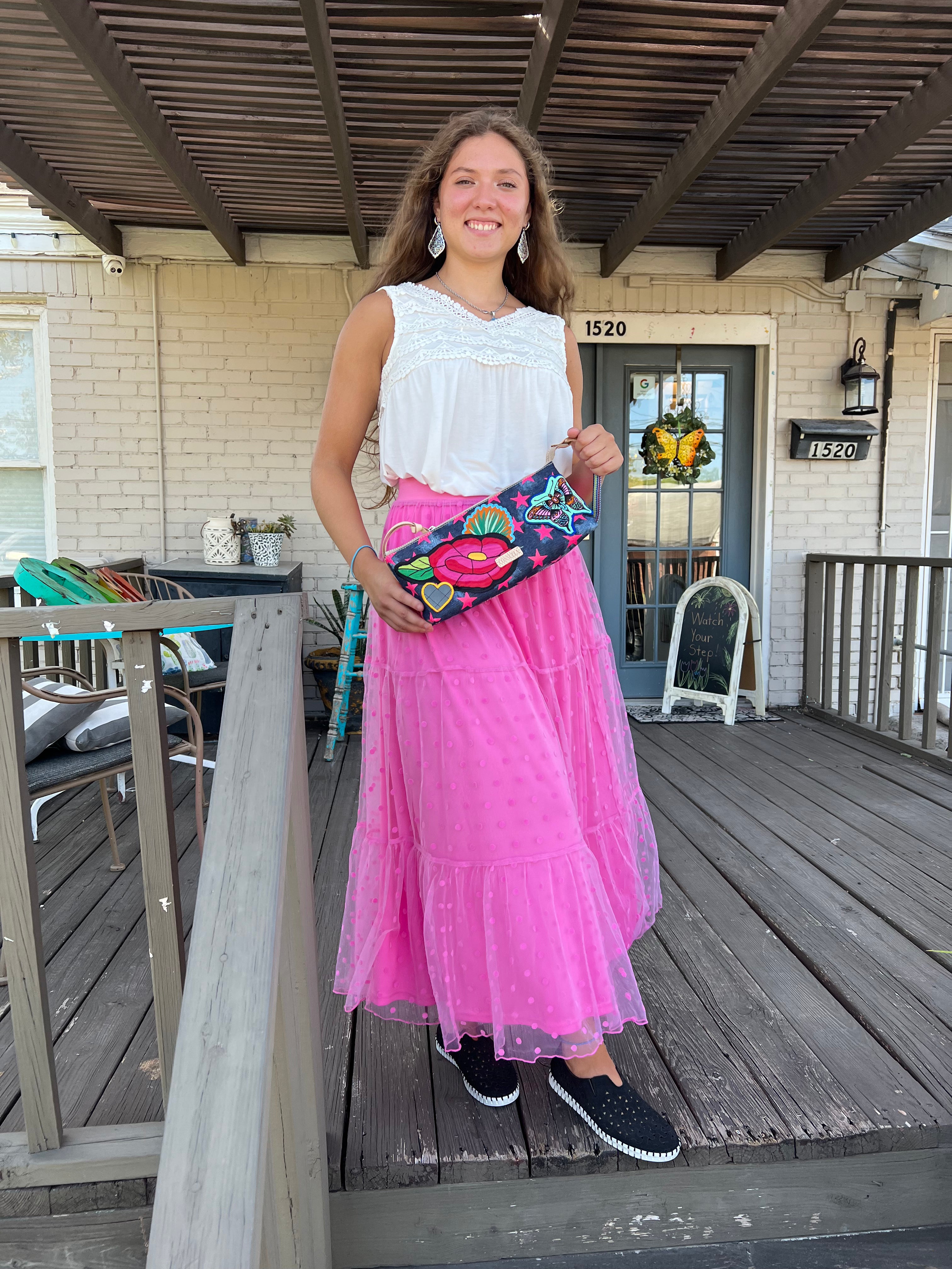 Bubble Gum Pink Soft Mesh Skirt