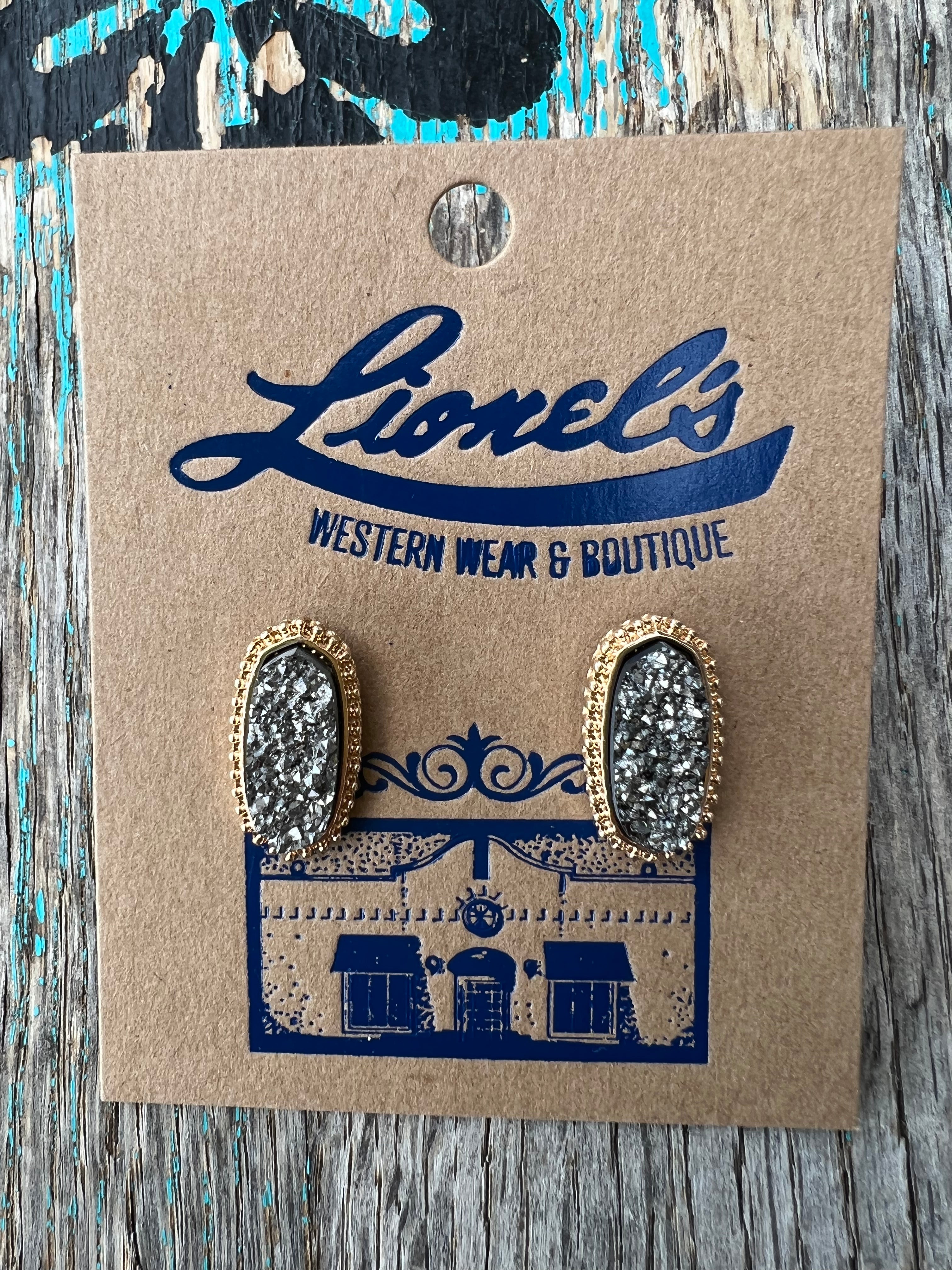Charcoal Druzy Kendra Inspired Earrings